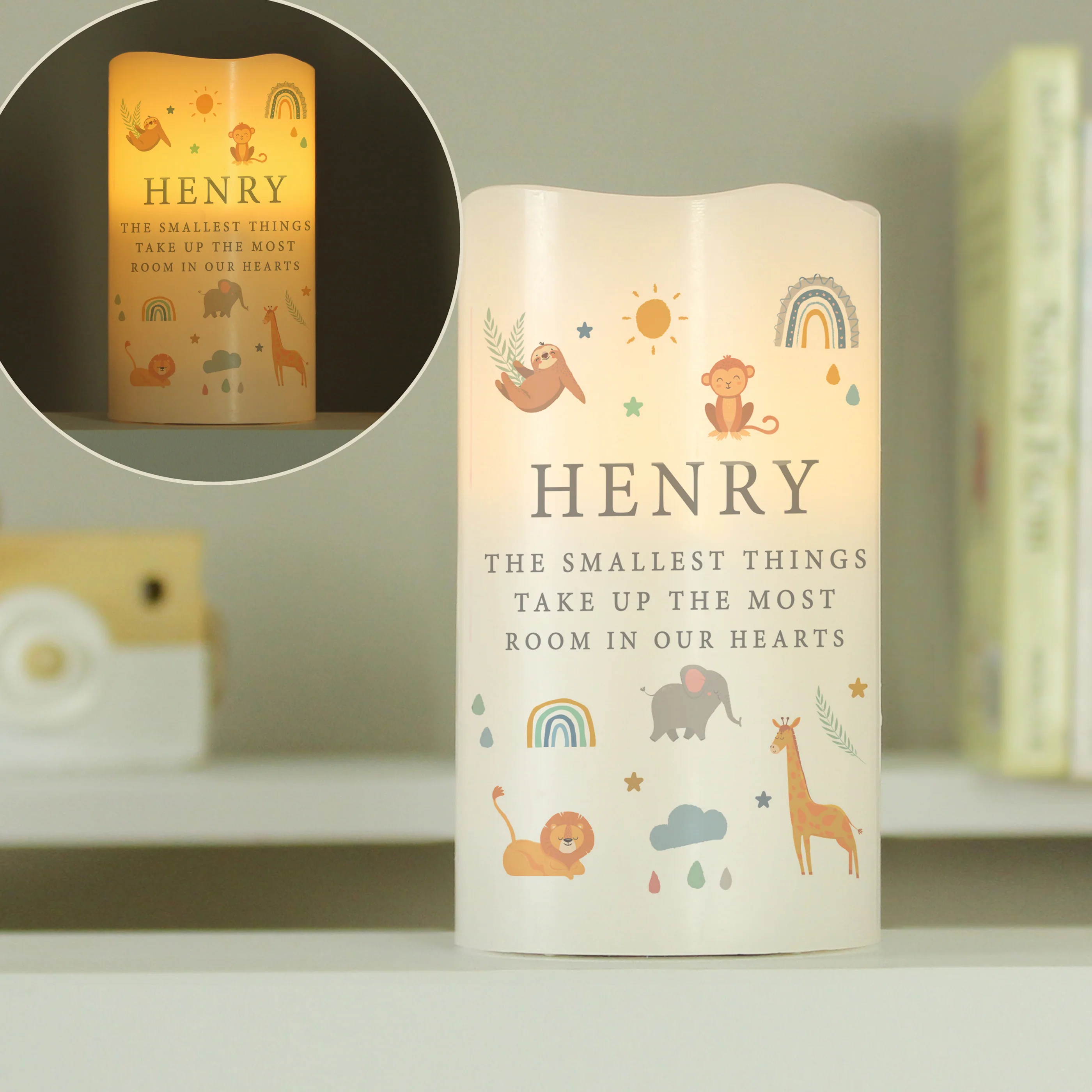 Personalised Safari Animals LED Candle - Image 3