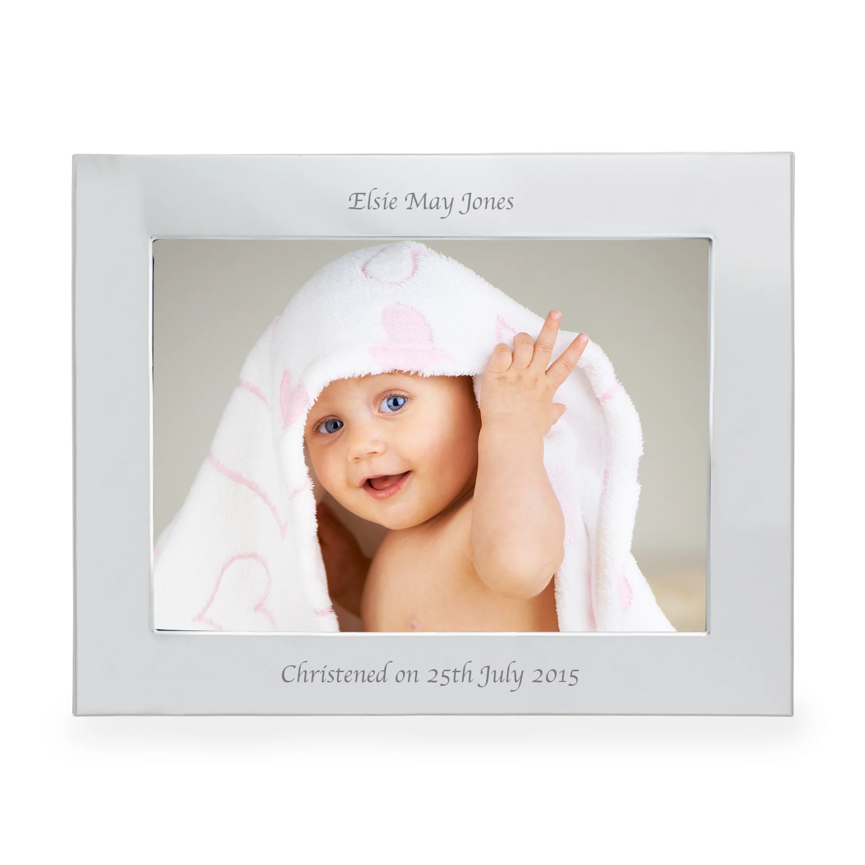 Personalised Silver 5x7 Landscape Photo Frame - Image 3