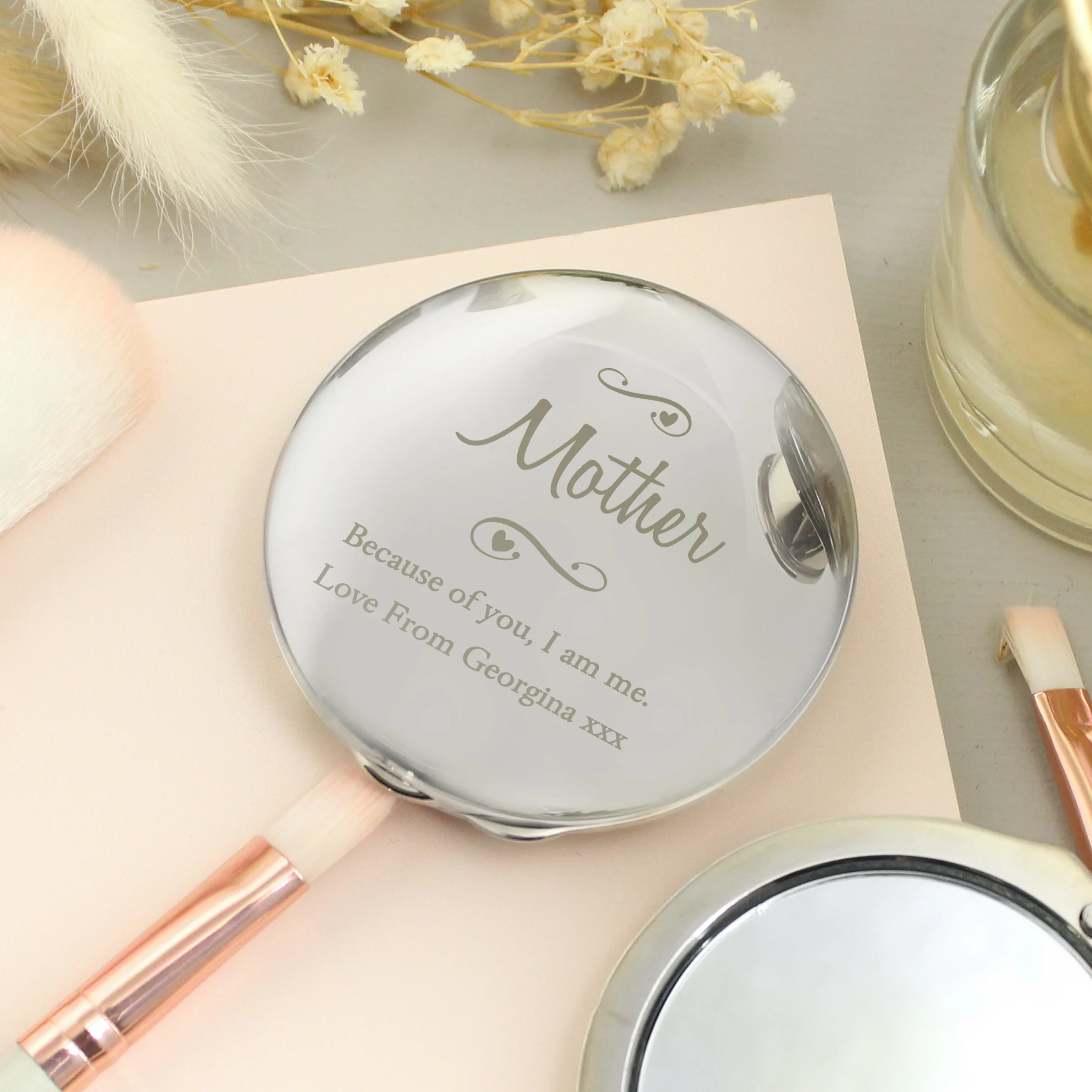 Personalised Silver Round Compact Mirror - Image 6