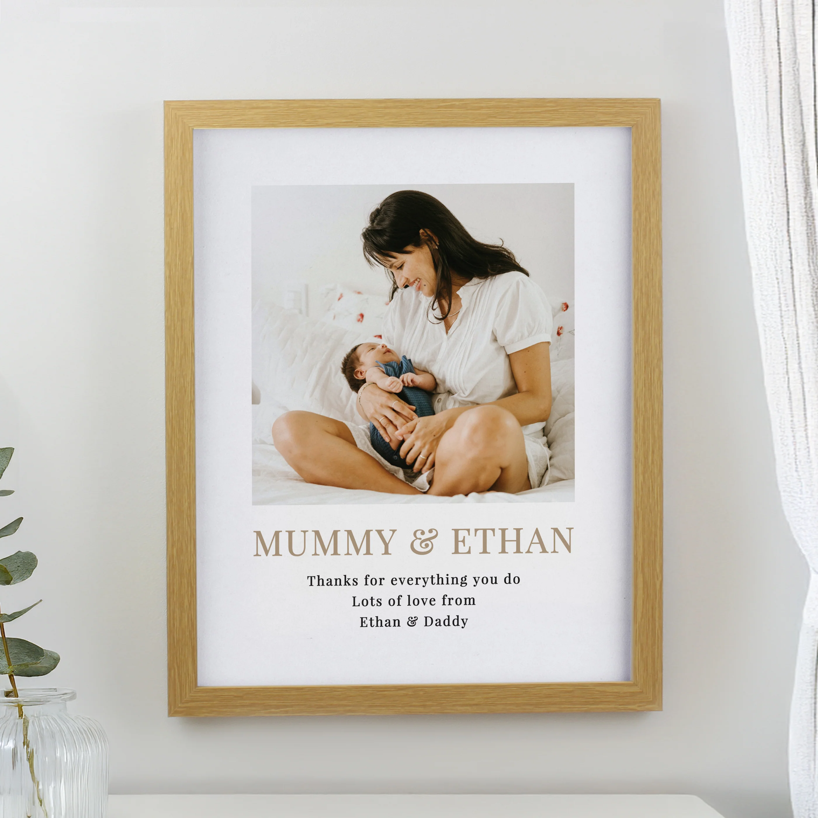 Personalised Square Photo Upload Oak Poster Frame - Image 3