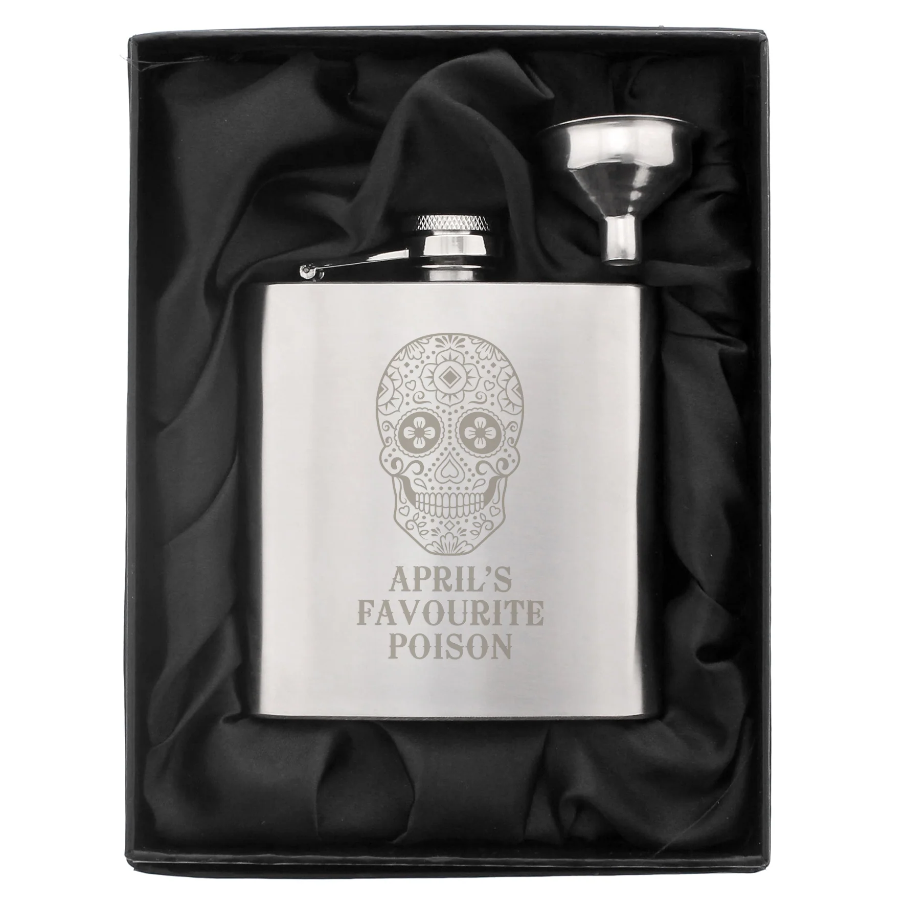 Personalised Sugar Skull Hip Flask - Image 3