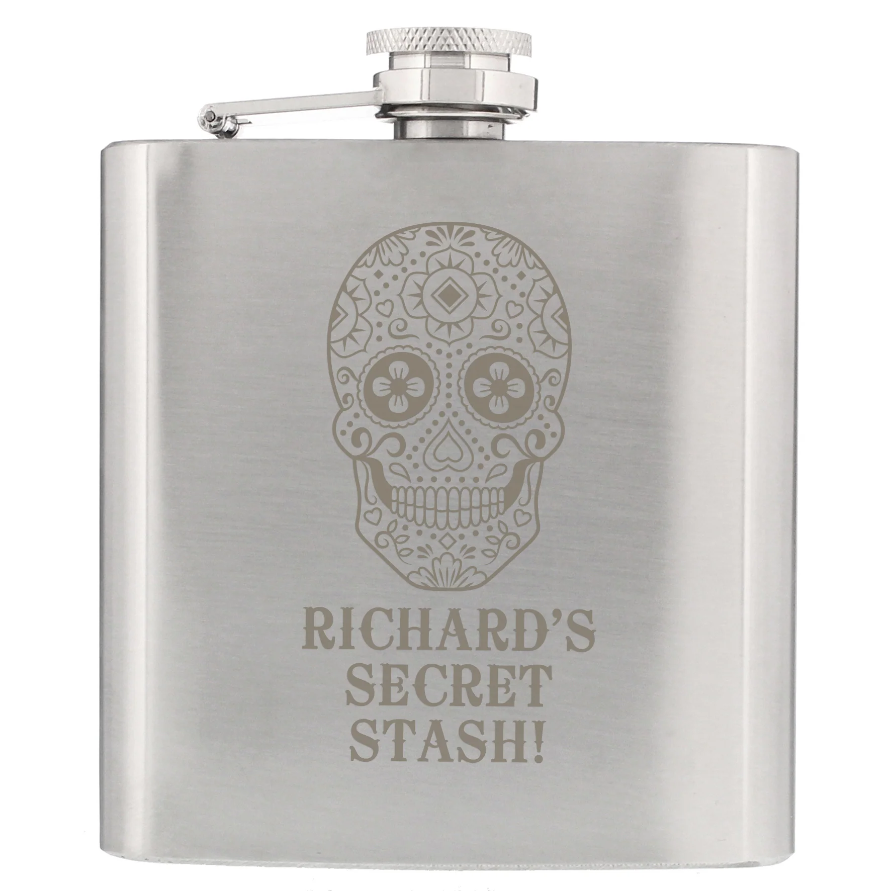 Personalised Sugar Skull Hip Flask - Image 5