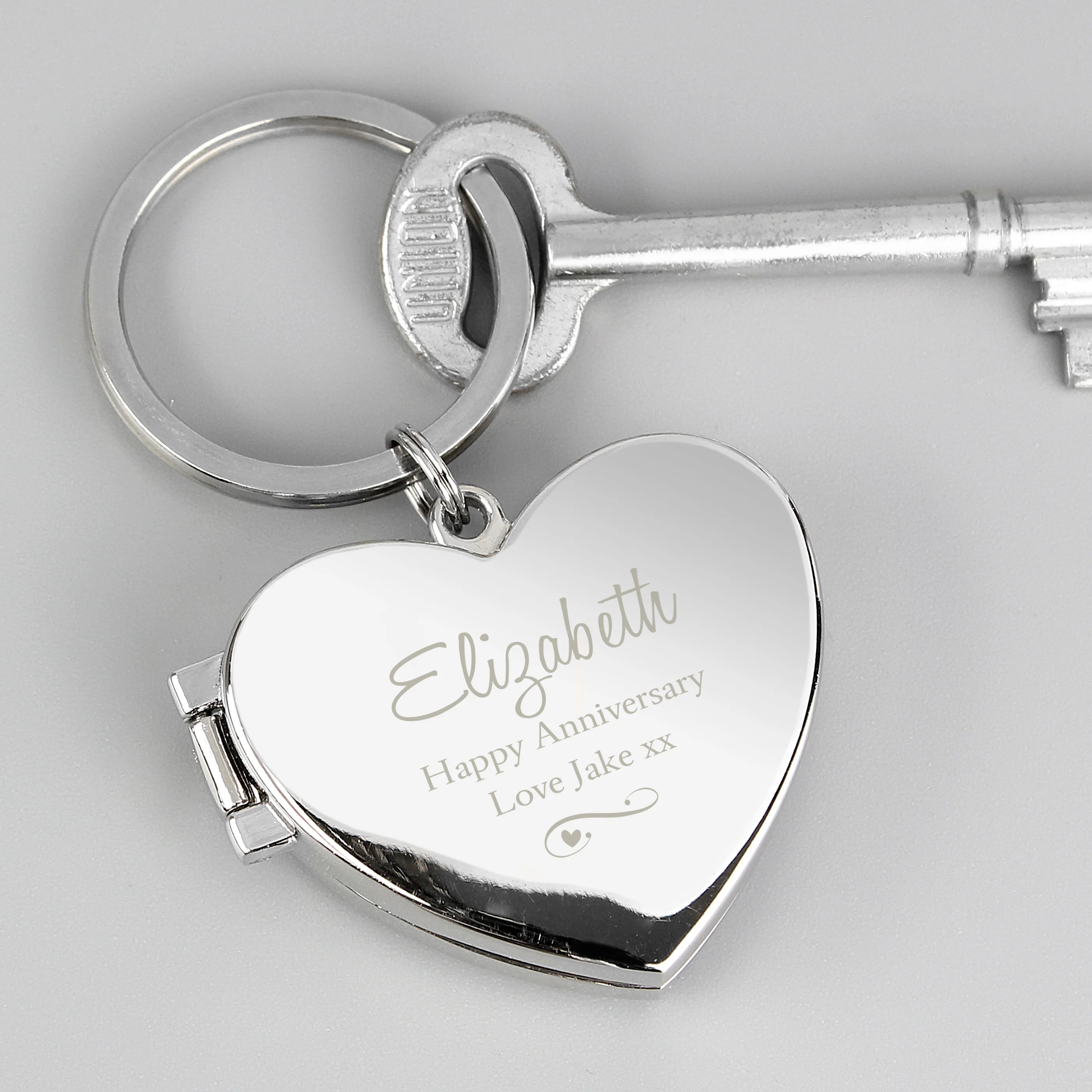 Personalised Swirl Heart Photoframe Keyring - Image 8