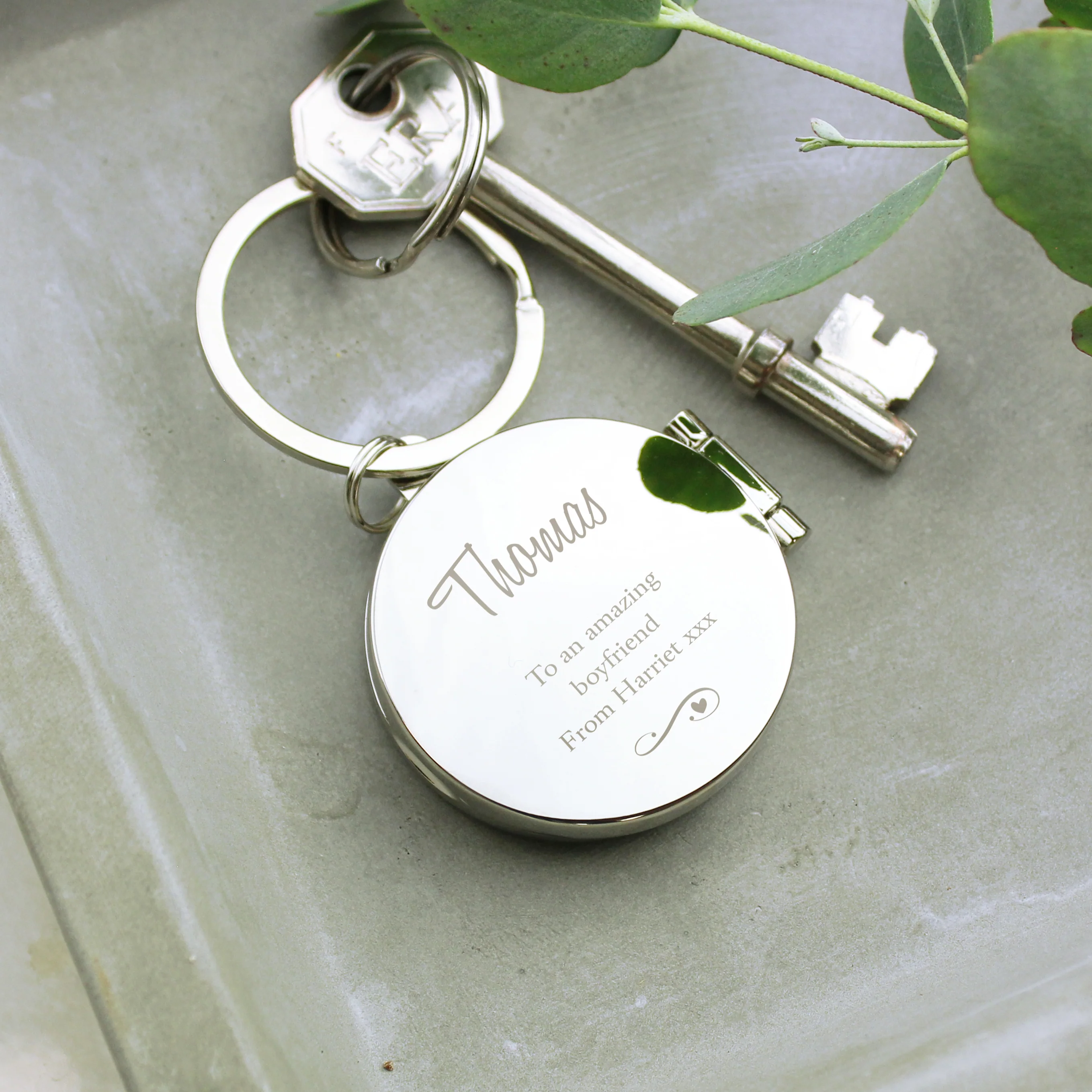 Personalised Swirls & Hearts Photo Keyring - Image 11
