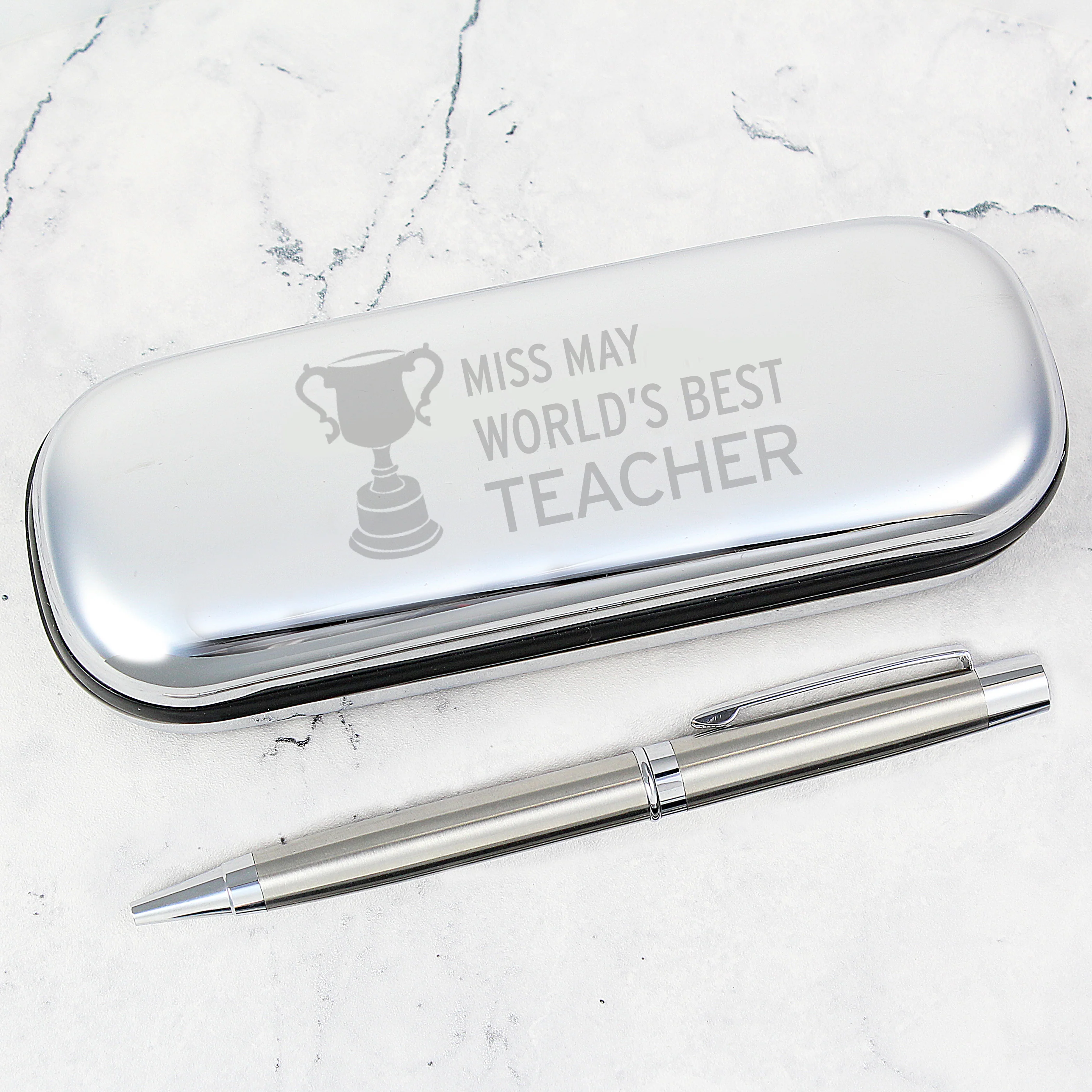 Personalised Teacher Trophy Pen and Box Set - Image 3