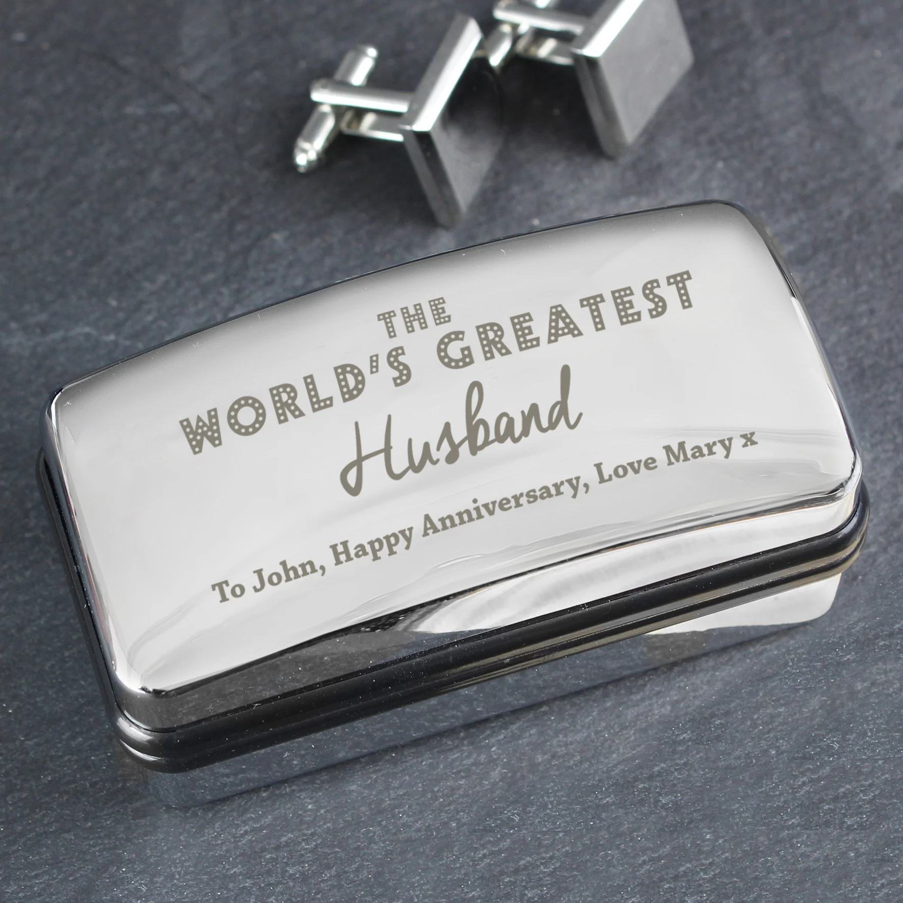 Personalised 'The World's Greatest' Cufflink Box - Image 3