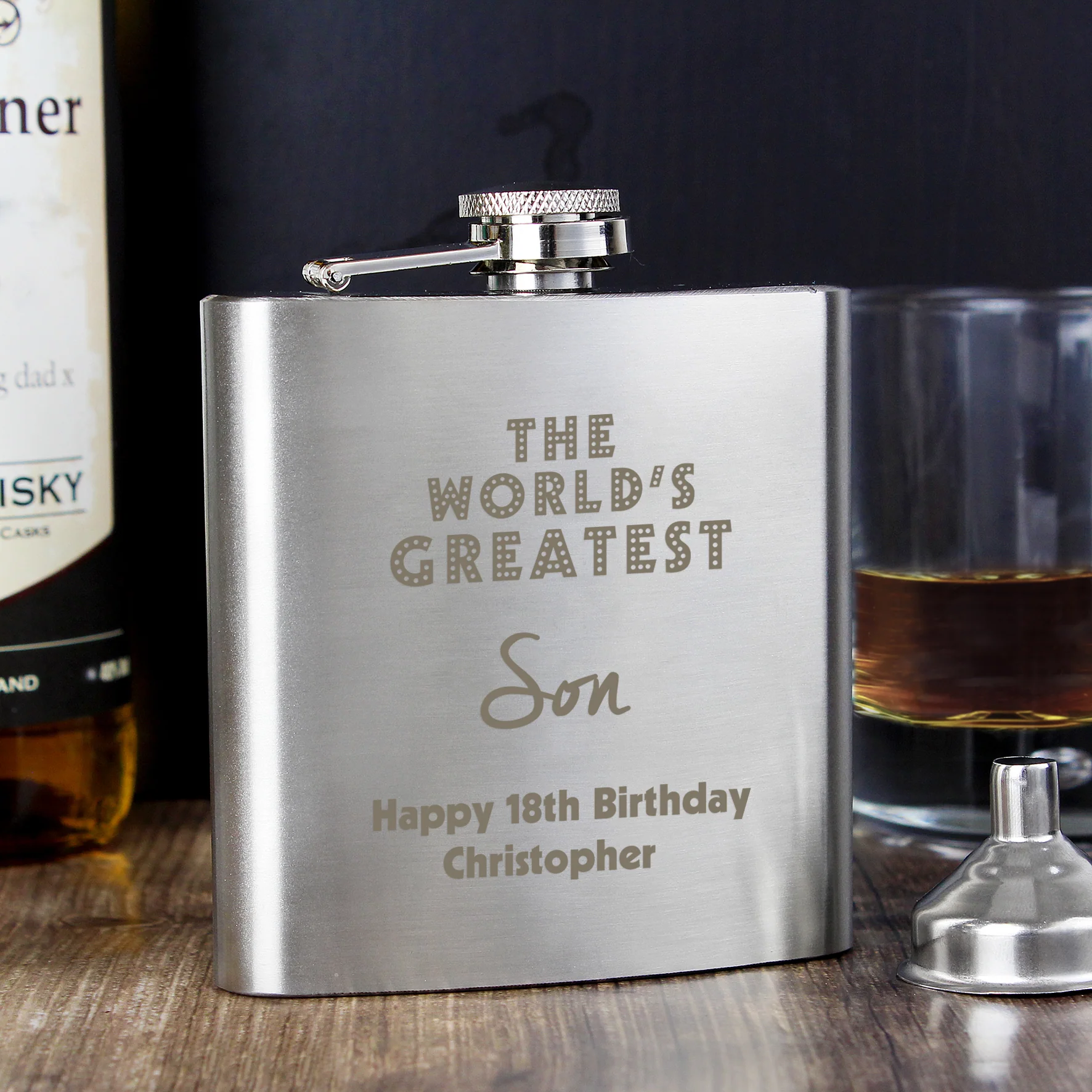 Personalised 'The World's Greatest' Hip Flask - Image 6