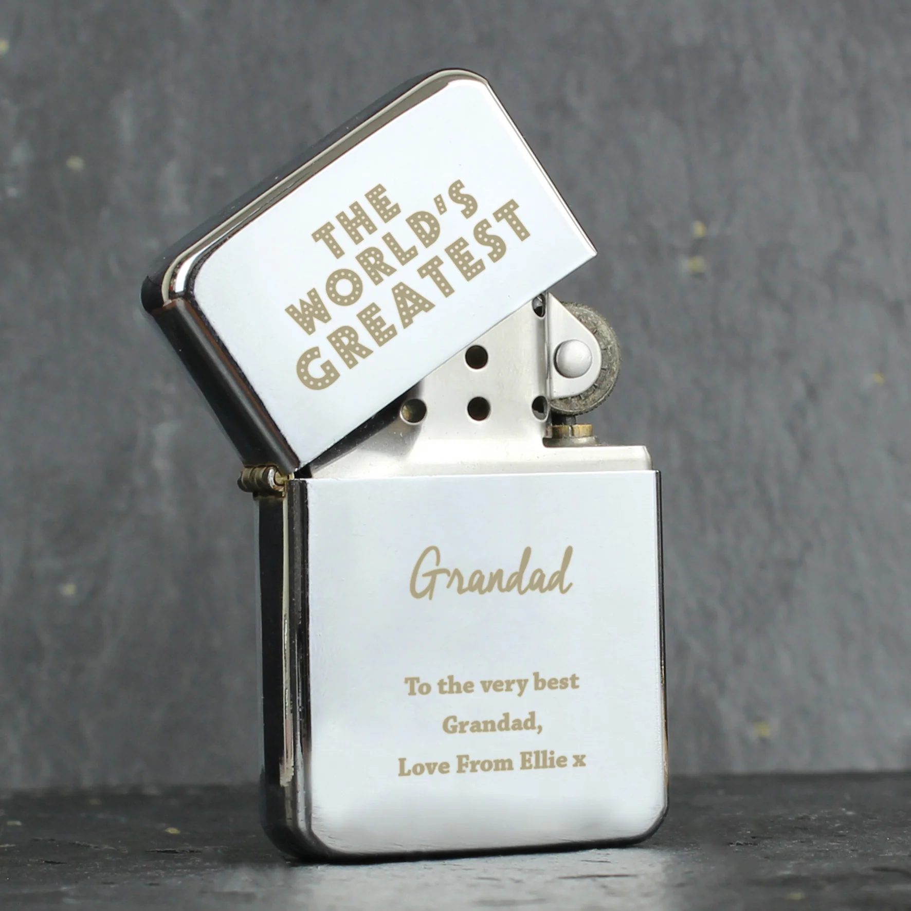 Personalised 'The World's Greatest' Silver Lighter - Image 3