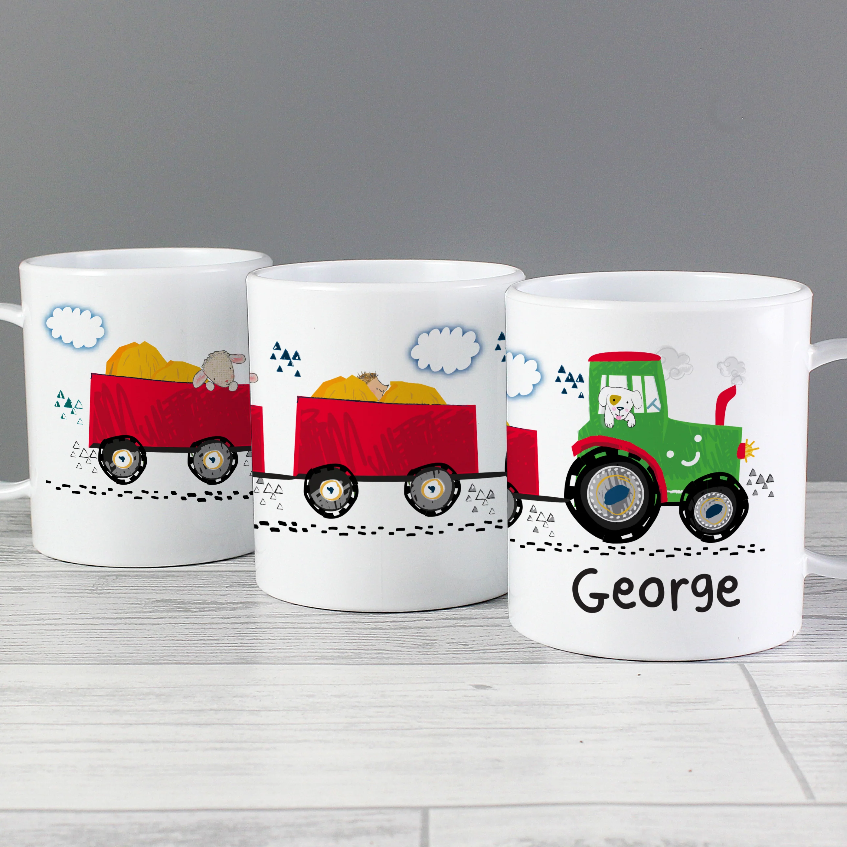 Personalised Tractor Plastic Mug - Image 3