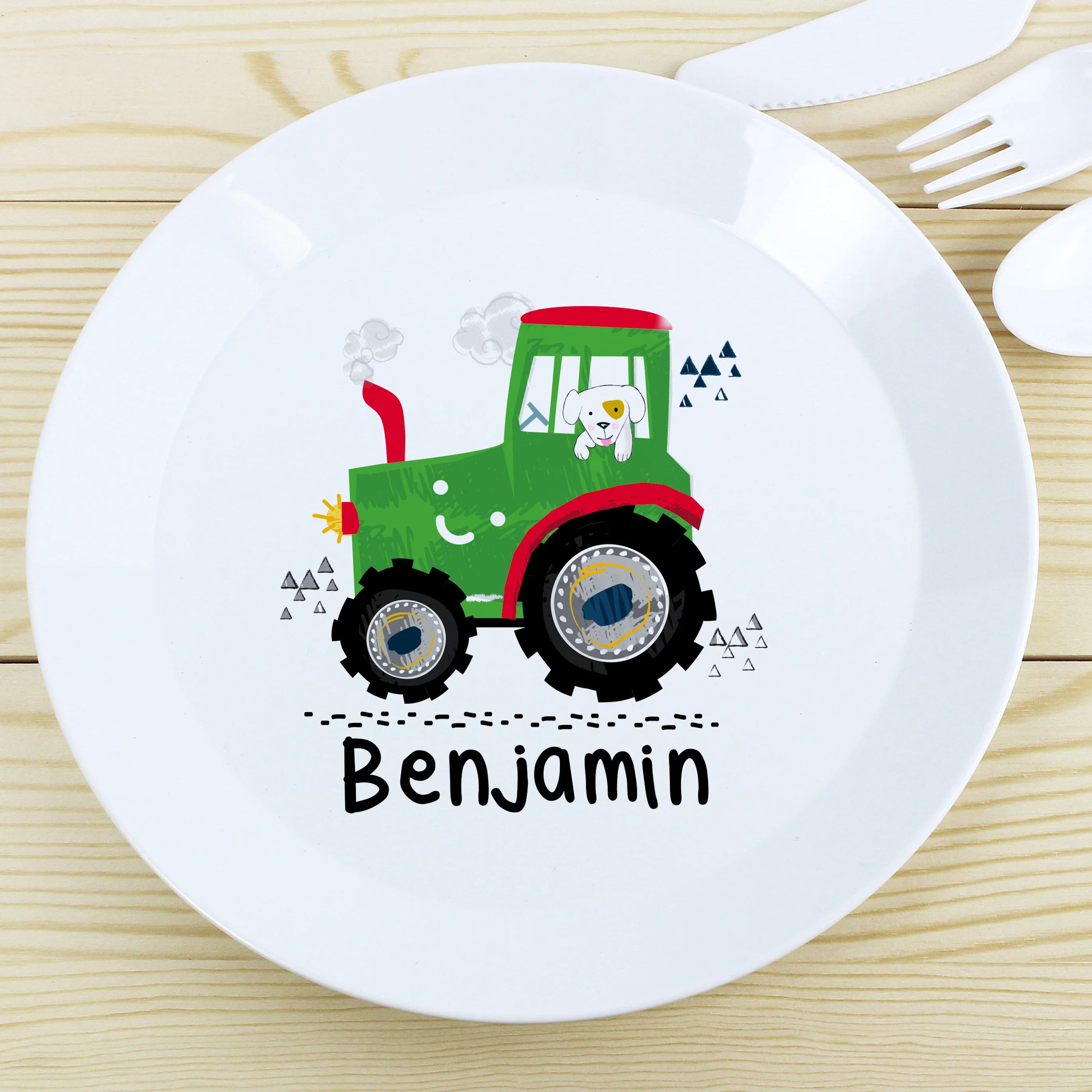 Personalised Tractor Plastic Plate - Image 4