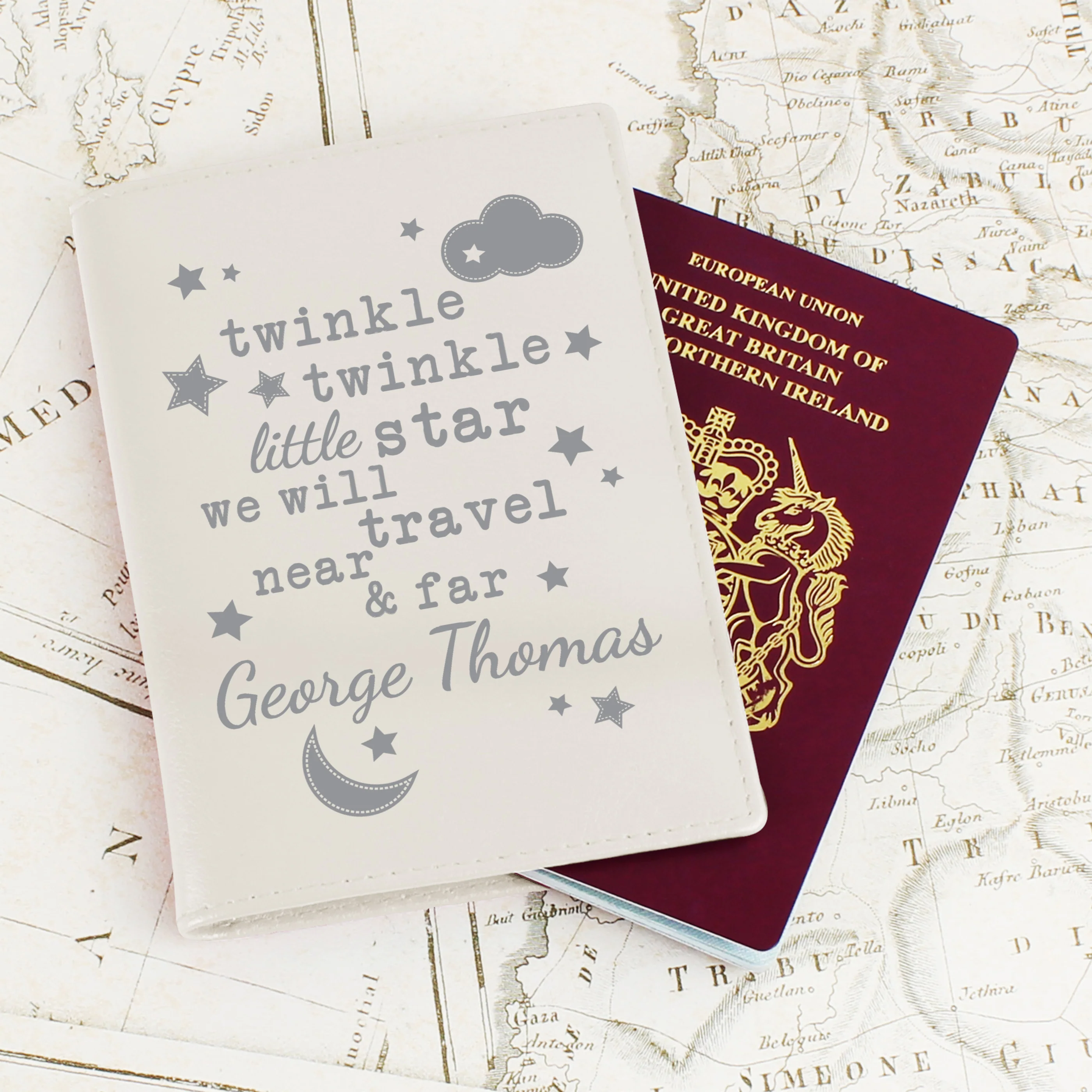 Personalised Twinkle Twinkle Cream Passport Holder - Image 3