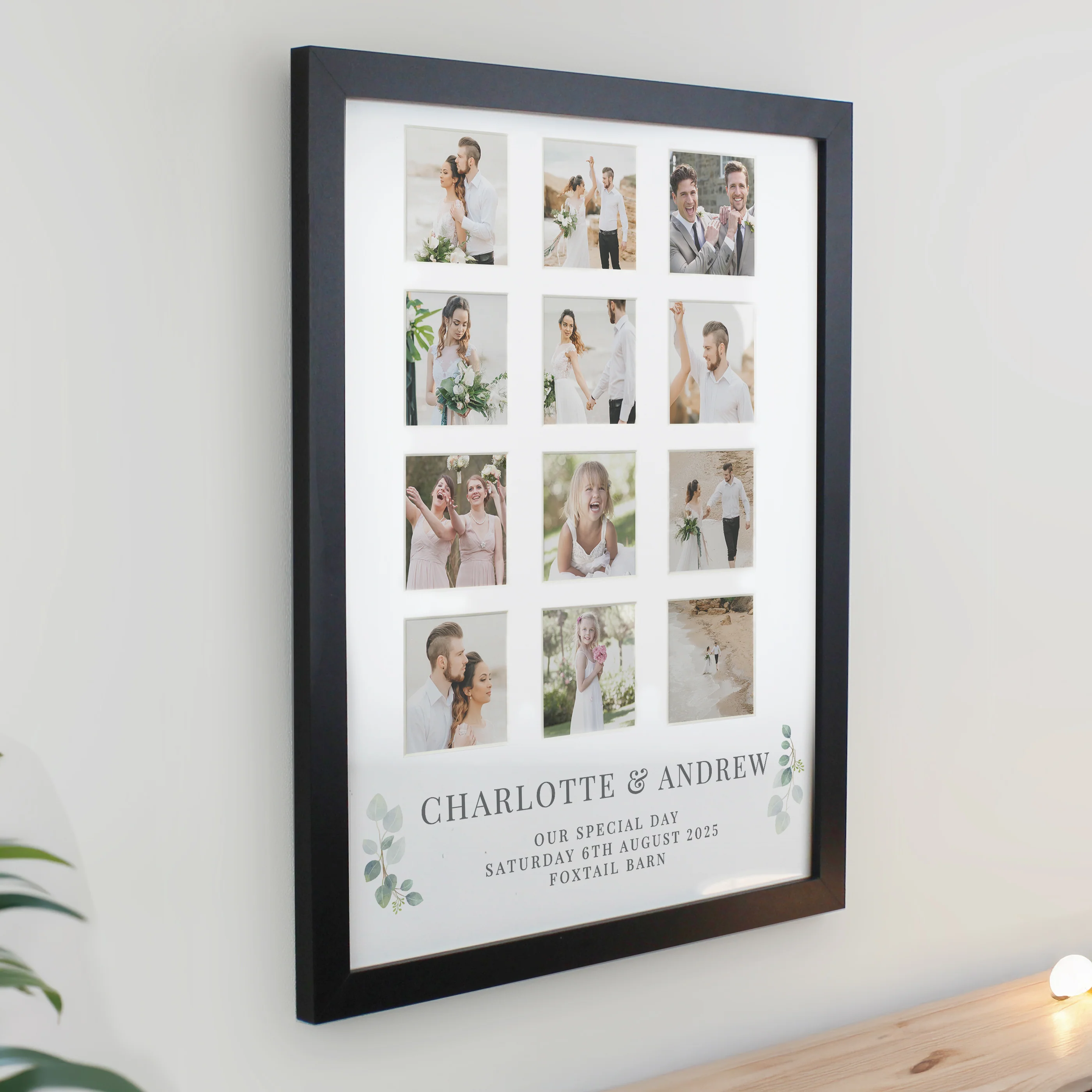 Personalised Wedding Black Multi Photo Frame - Image 2