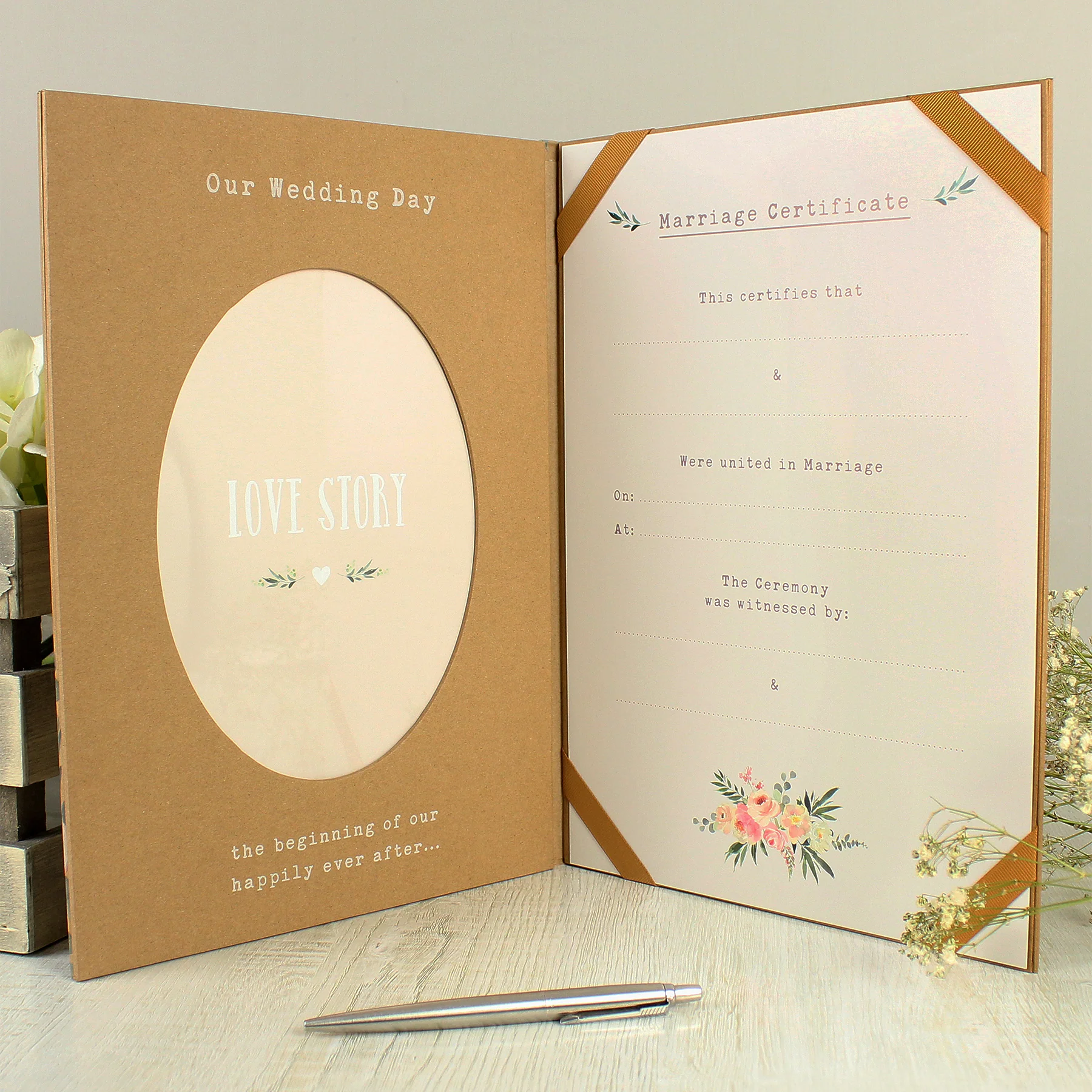 Personalised Wedding Certificate and Photo Display Book - Image 2
