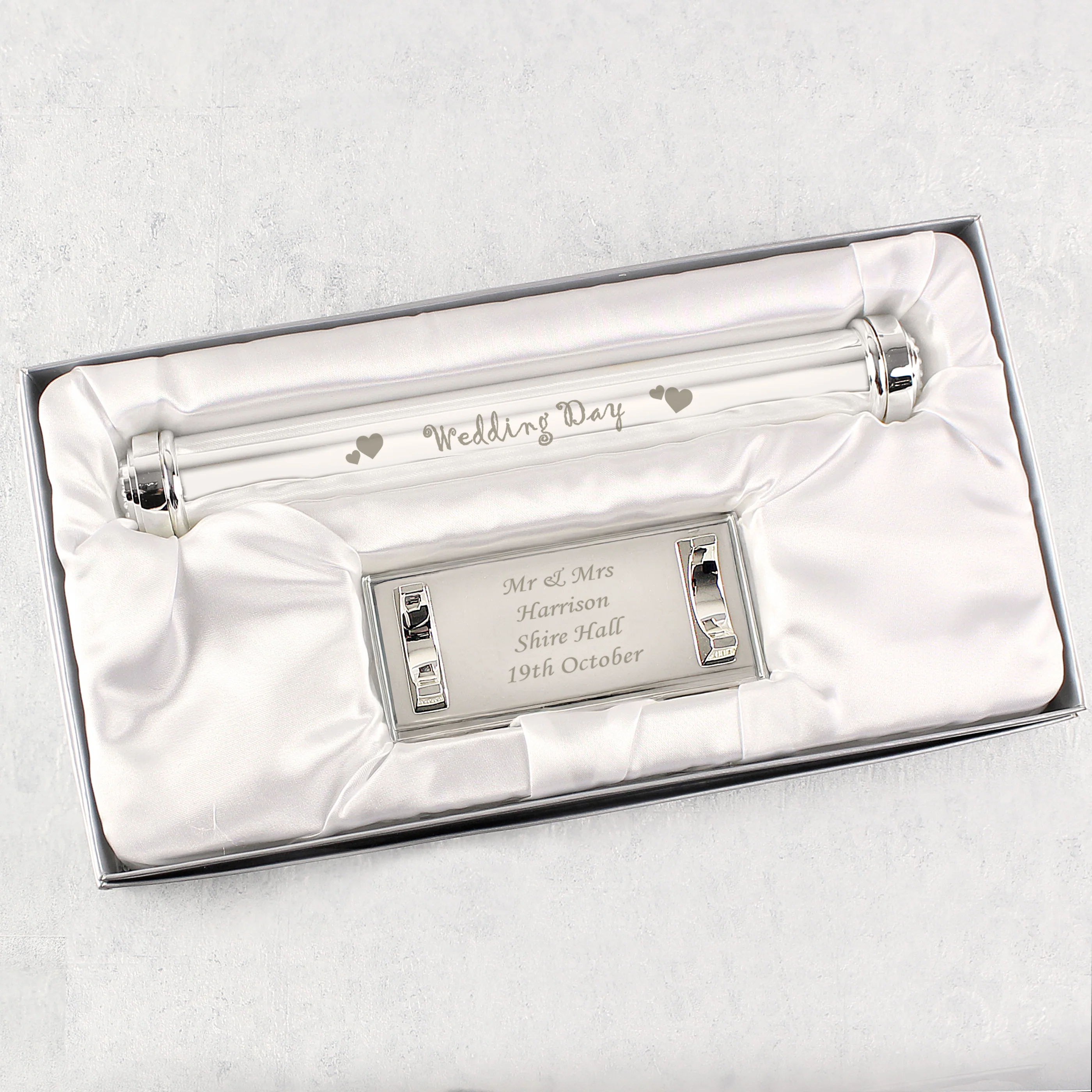 Personalised Wedding Day Silver Plated Certificate Holder - Image 6