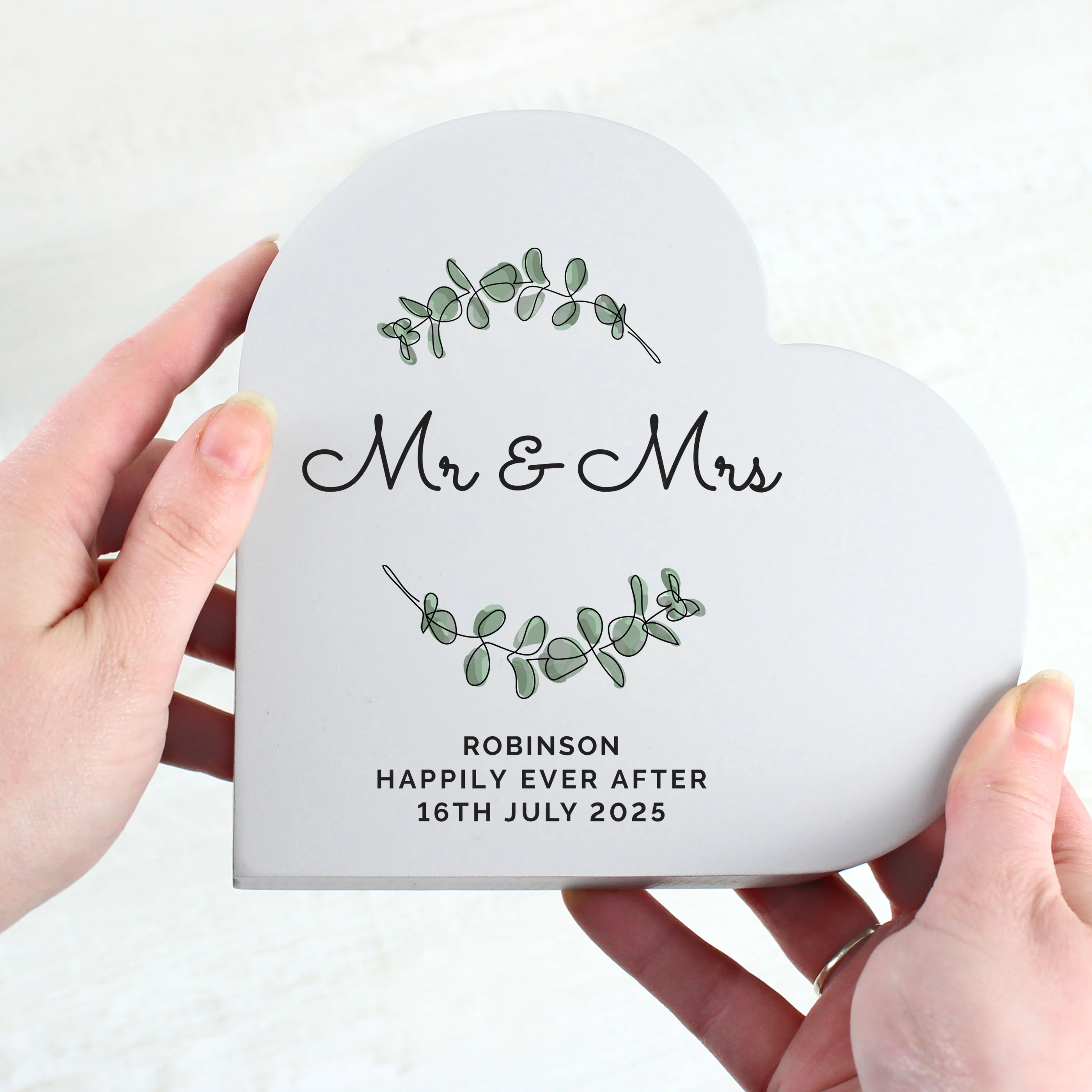 Personalised Wedding Free Standing Heart Ornament - Image 3