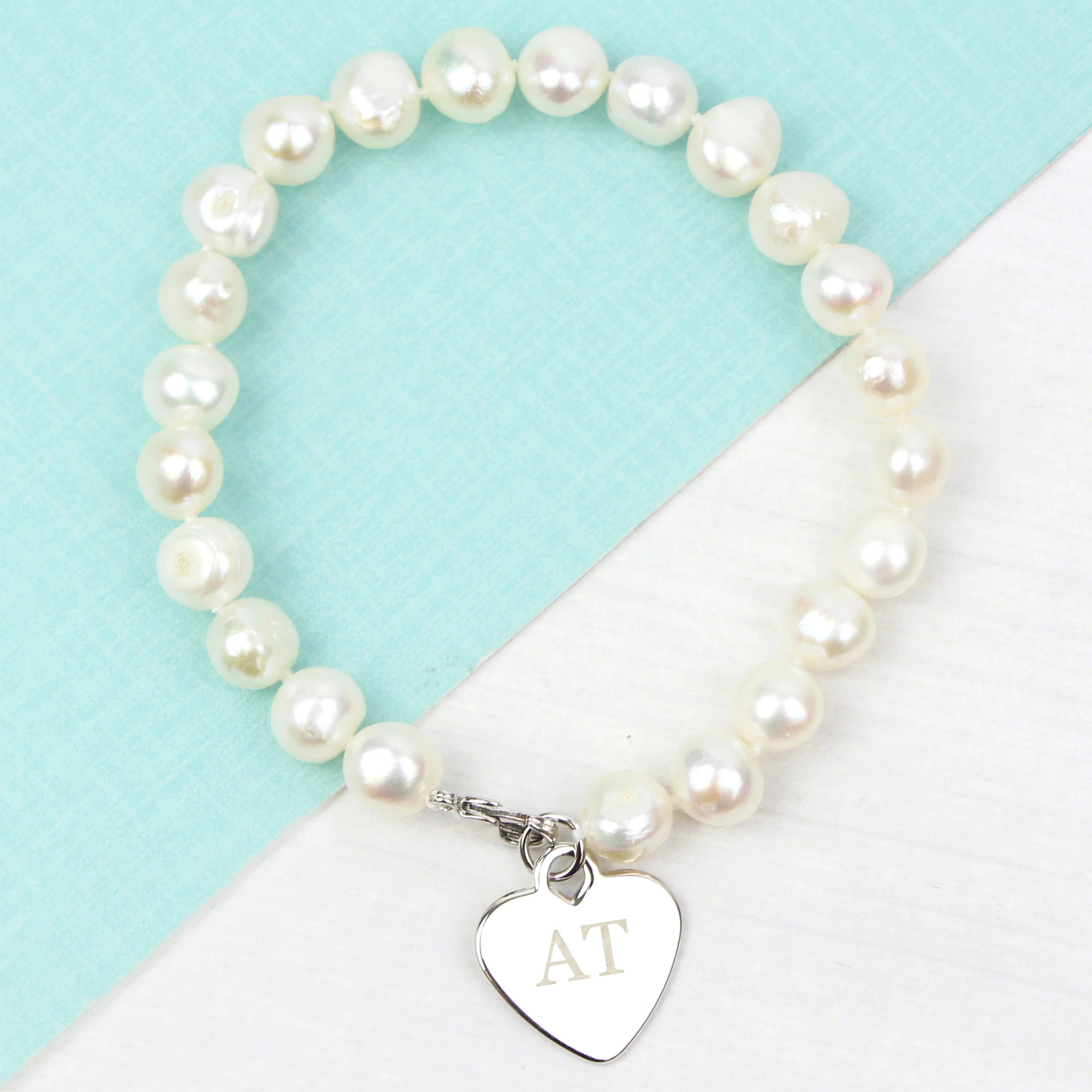 Personalised White Freshwater Pearl Initial Bracelet - Image 4