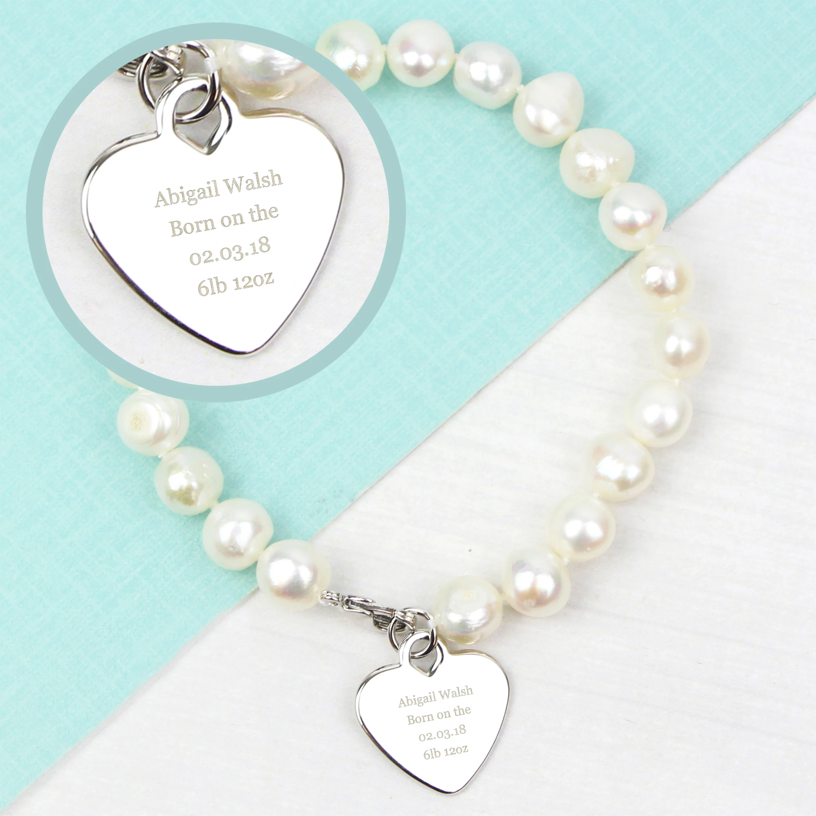 Personalised White Freshwater Pearl Message Bracelet - Image 4