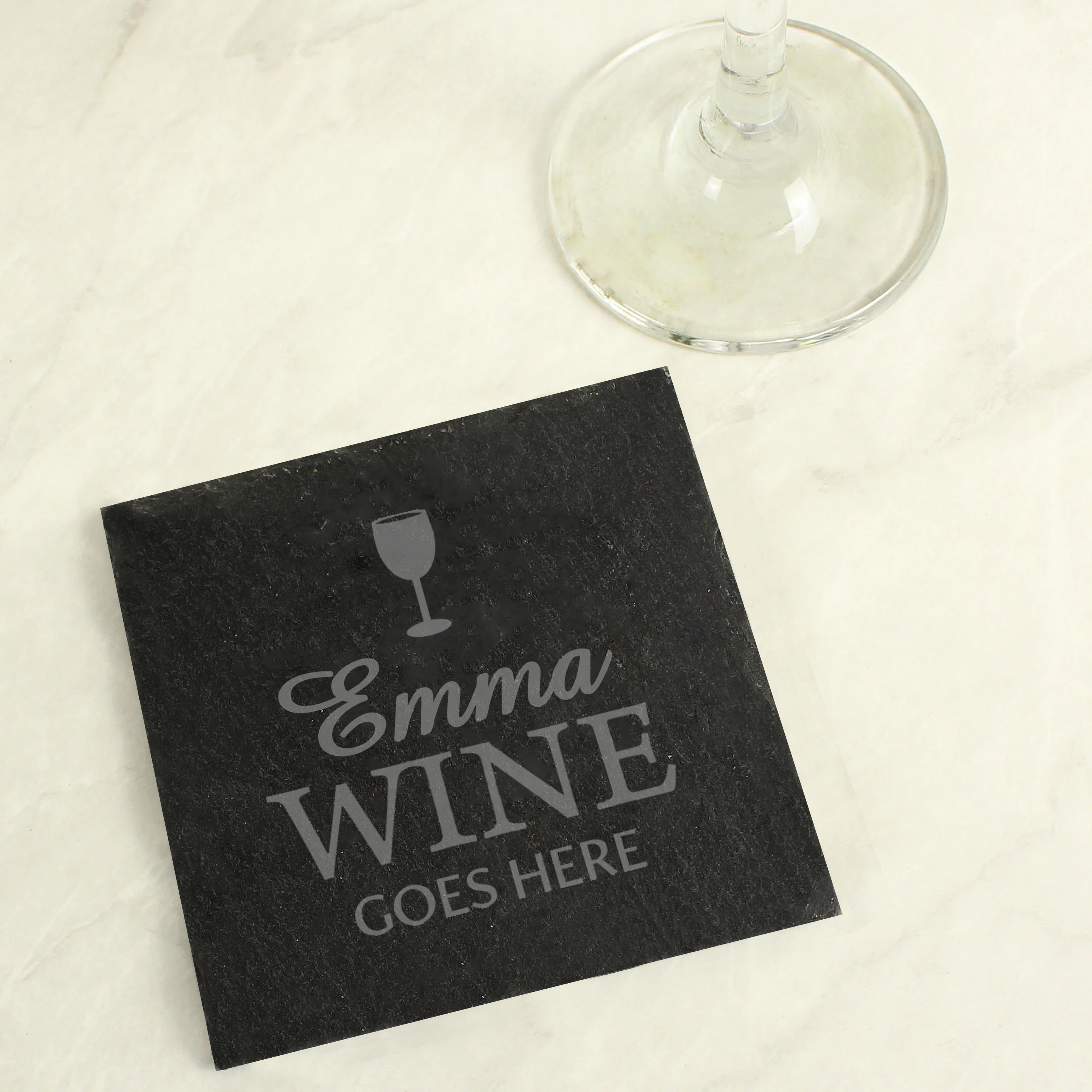 Personalised Wine Goes Here... Single Slate Coaster - Image 2