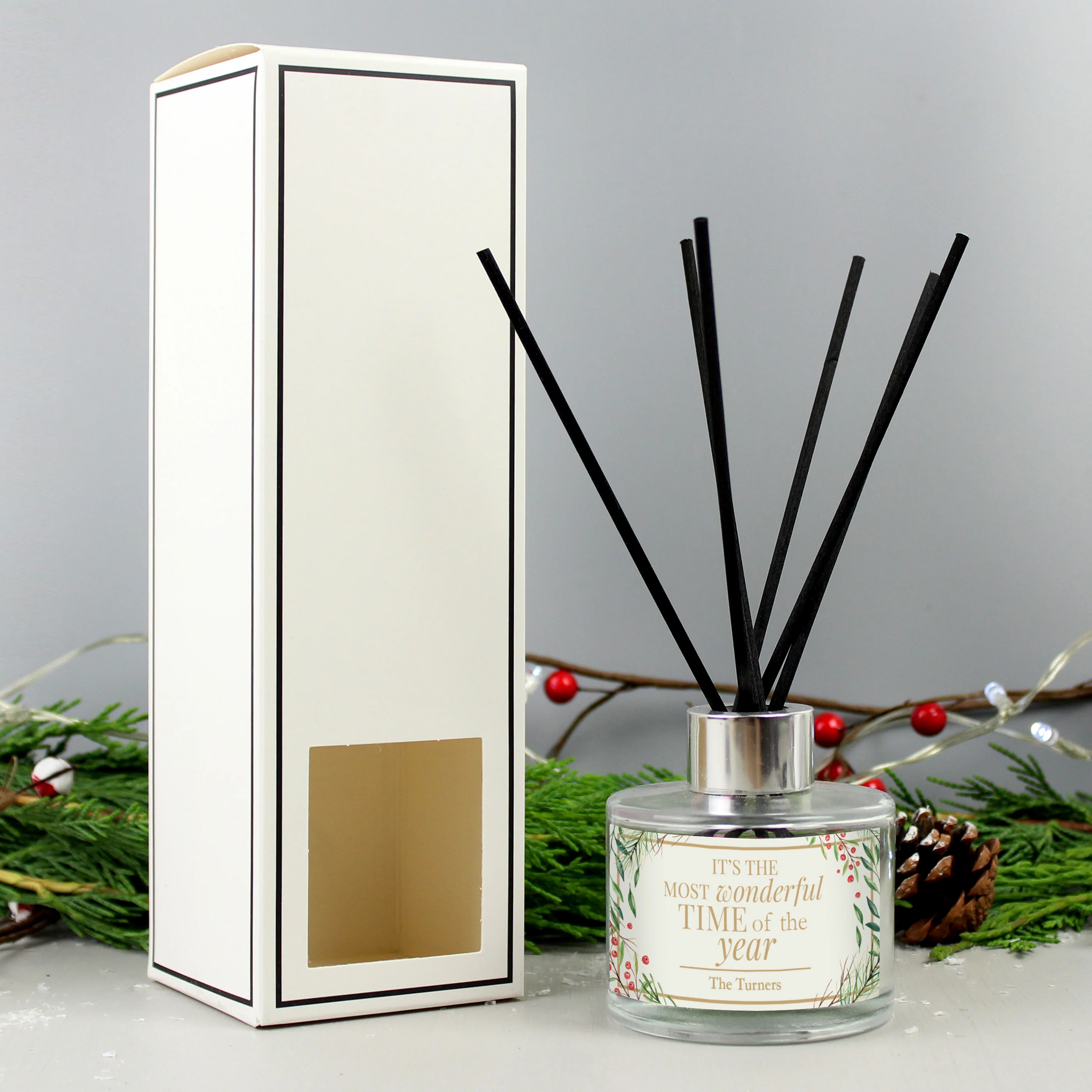 Personalised 'Wonderful Time of The Year' Christmas Reed Diffuser - Image 3