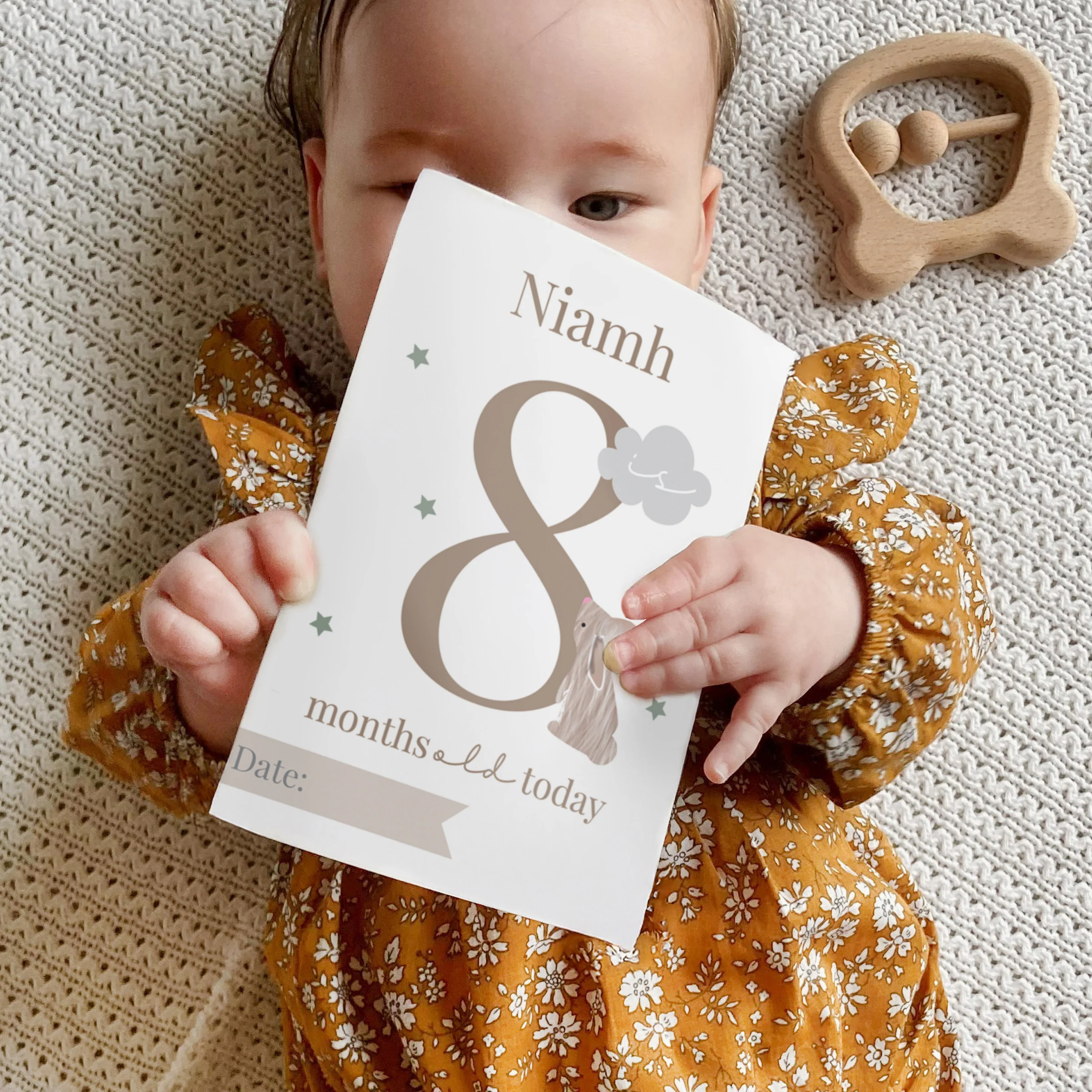 Personalised Woodland Animals Baby Milestone Cards - Image 2