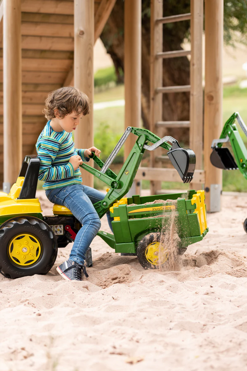 Rolly Jnr JD Tractor With Fromtloader & Rear Excavator - Image 2
