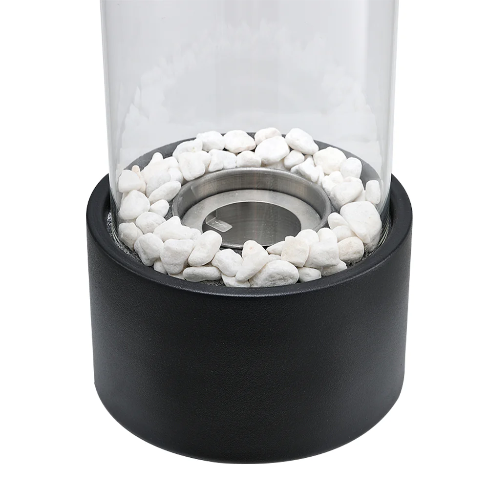 Round Freestanding Tabletop Ventless Ethanol Fireplace with Glass Screen - Image 4