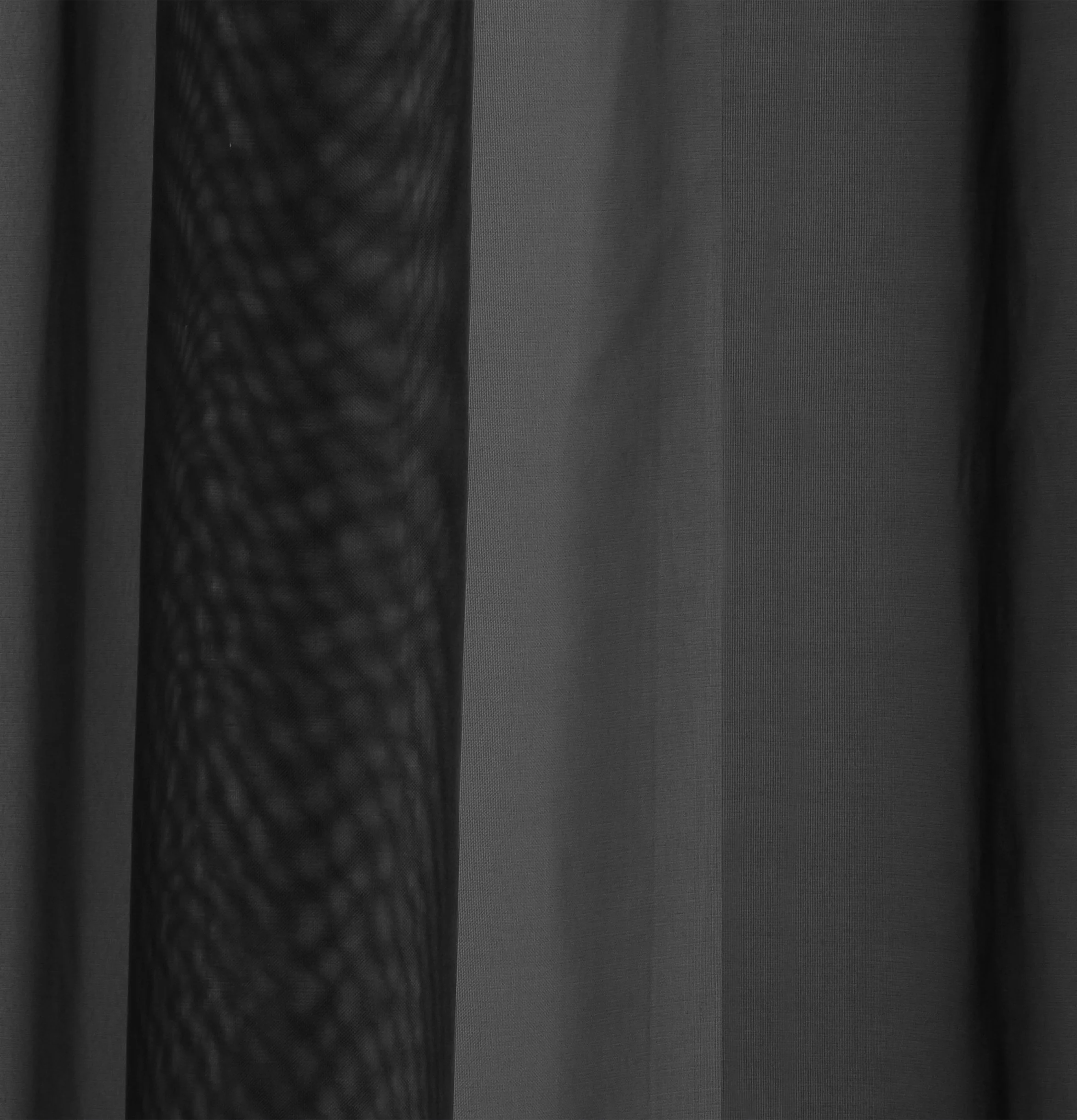 Sheer Black Plain Woven Voile Slot Top Curtain Panel Pair - Image 3