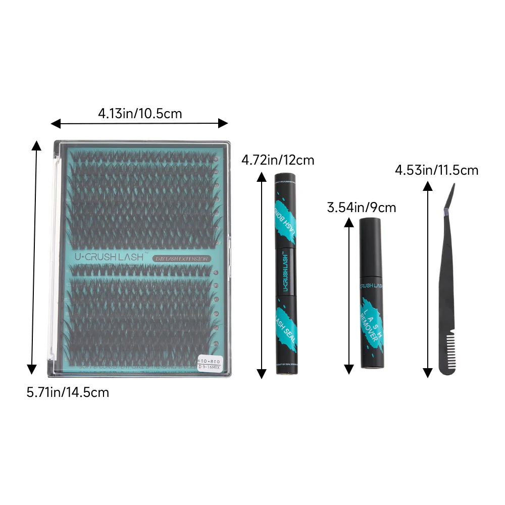 Sheonly 280Pcs DIY Cluster Lash Extensions Kit 60D+80D - Image 9