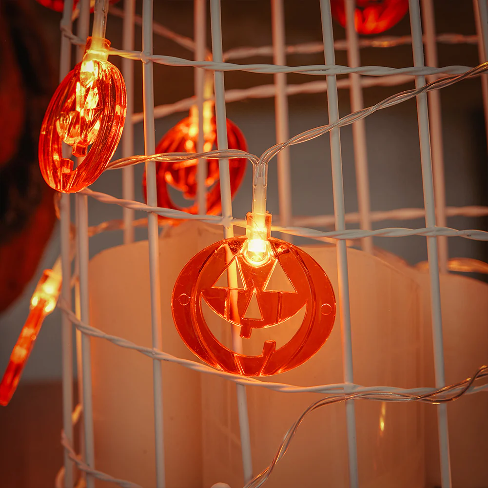 Smiley Pumpkin String Lights Decoration - Image 3