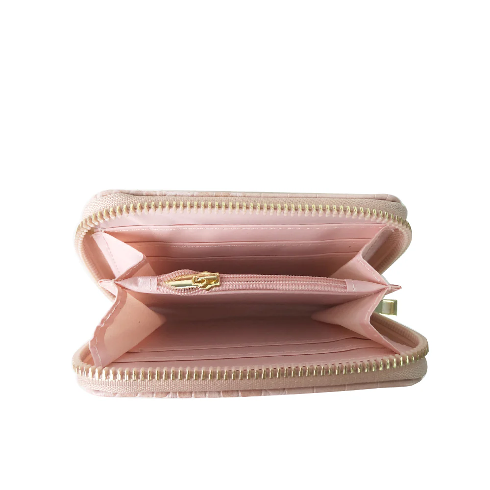 Snake Print Short Purse - Pink - Image 3