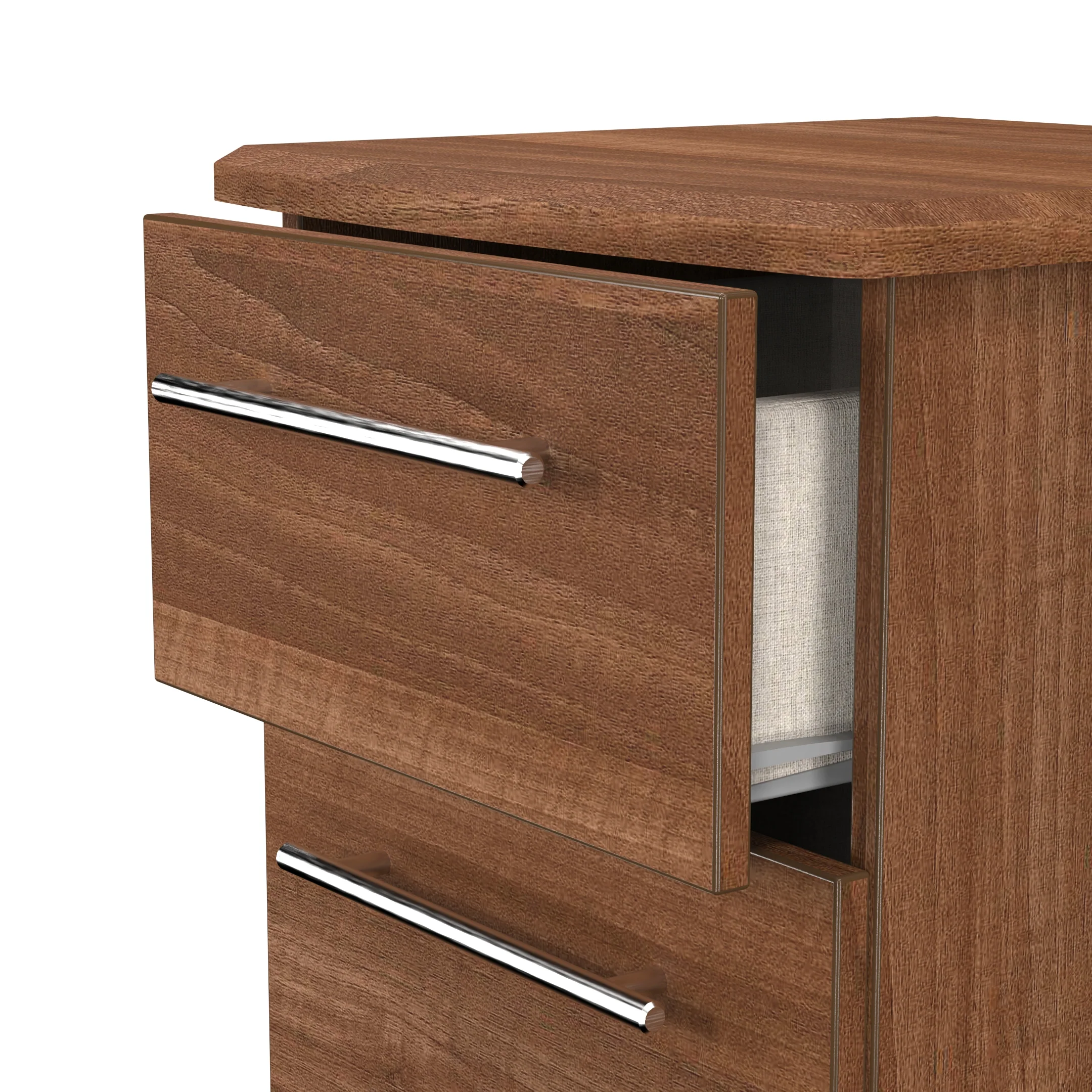 Sofia Ready Assembled 2 Drawer Bedside Cabinet in Noche Walnut - Image 6