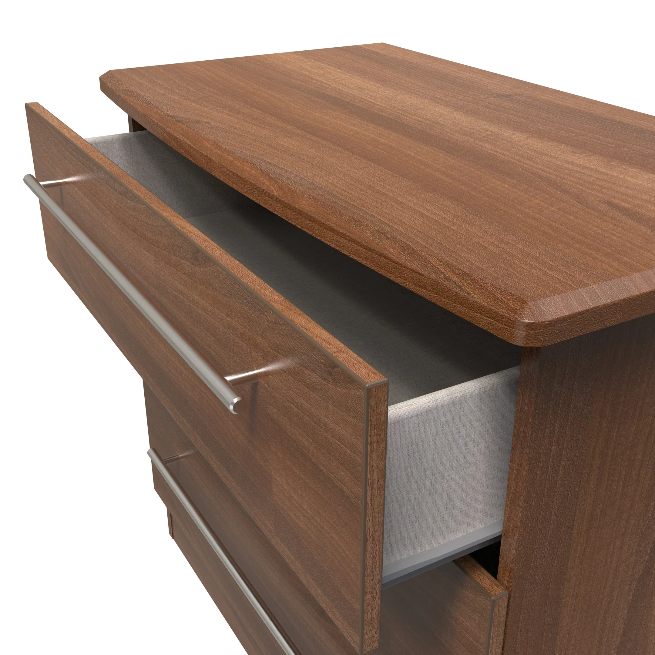 Sofia Ready Assembled 3 Drawer Chest in Noche Walnut - Image 5