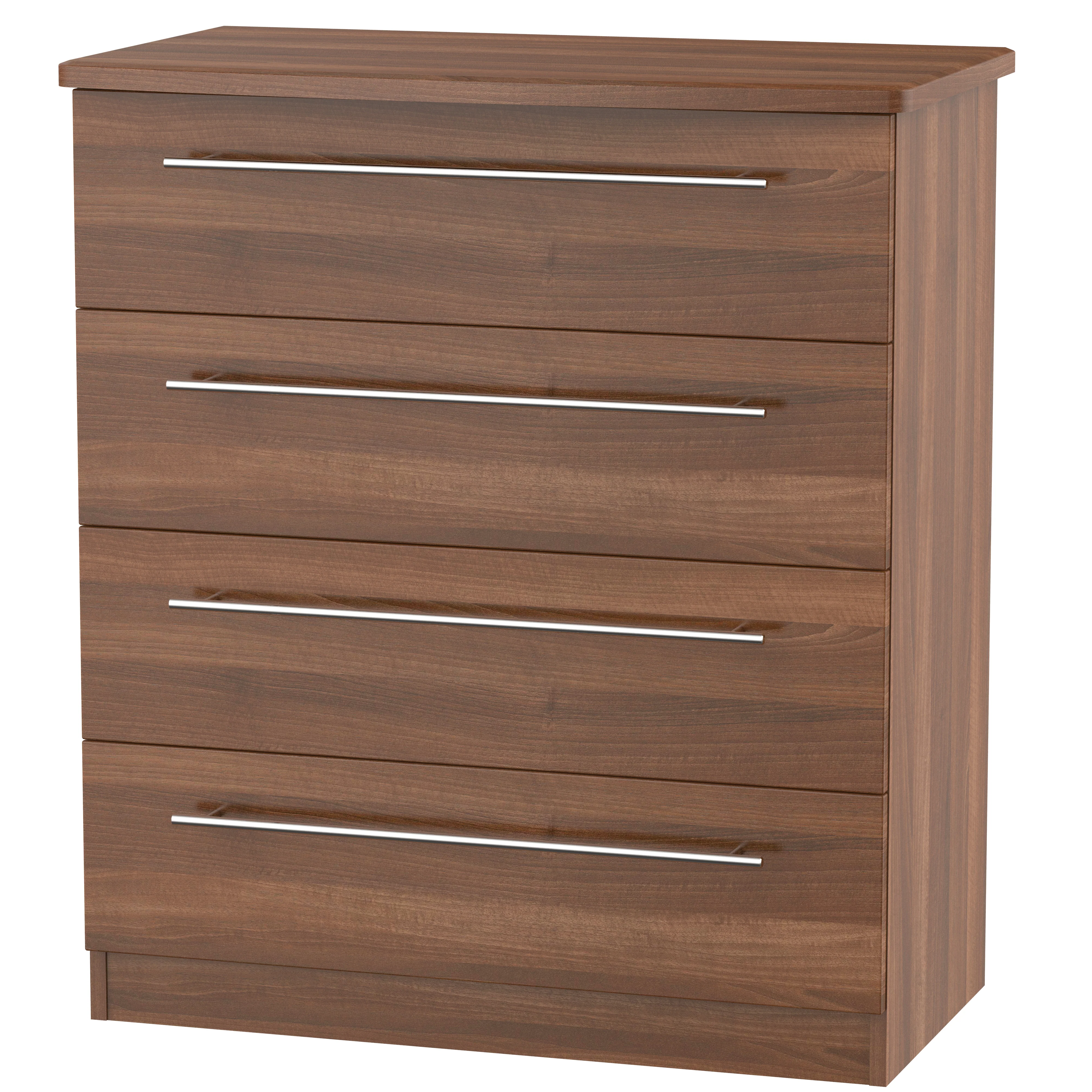 Sofia Ready Assembled 4 Drawer Chest in Noche Walnut - Image 7