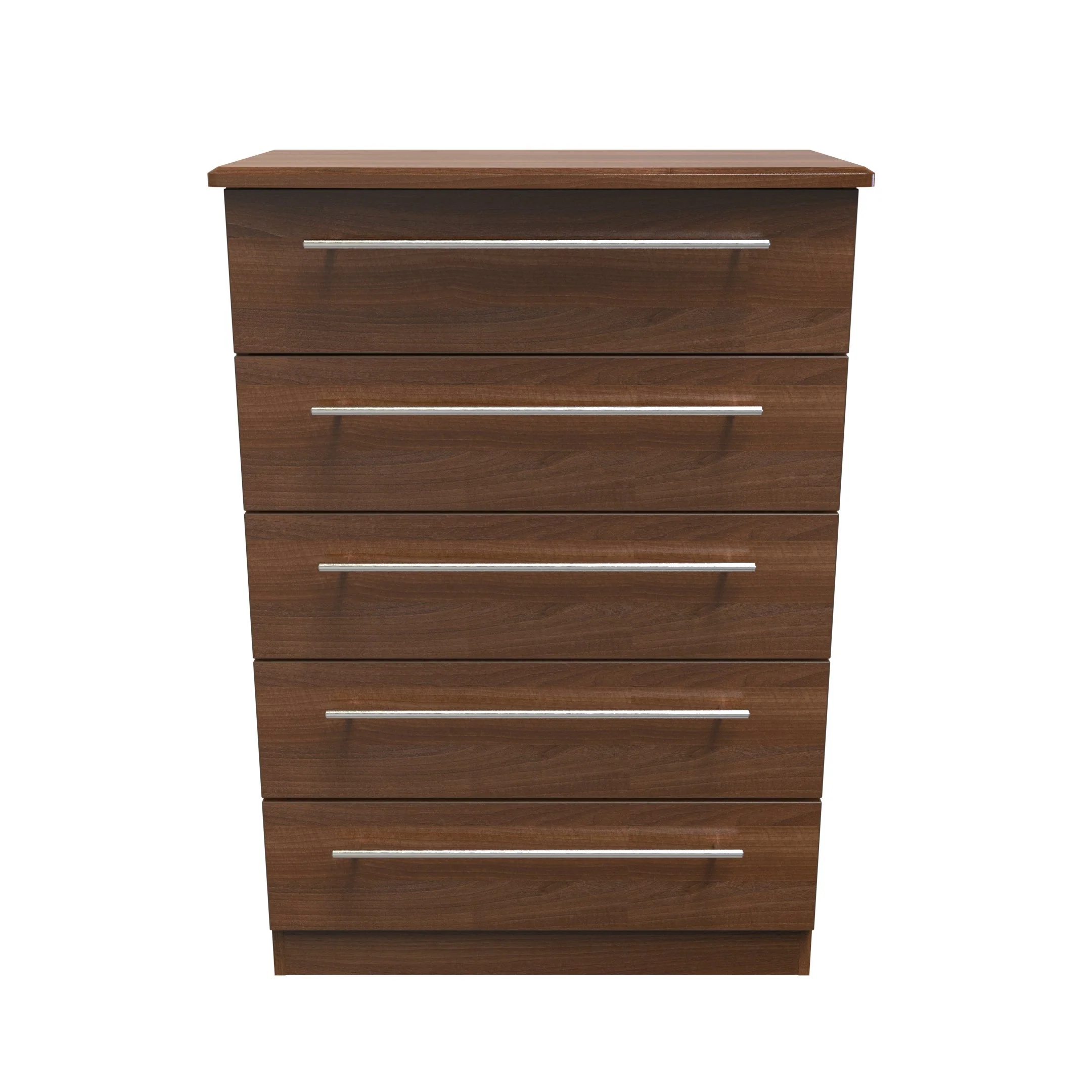 Sofia Ready Assembled 5 Drawer Chest in Noche Walnut