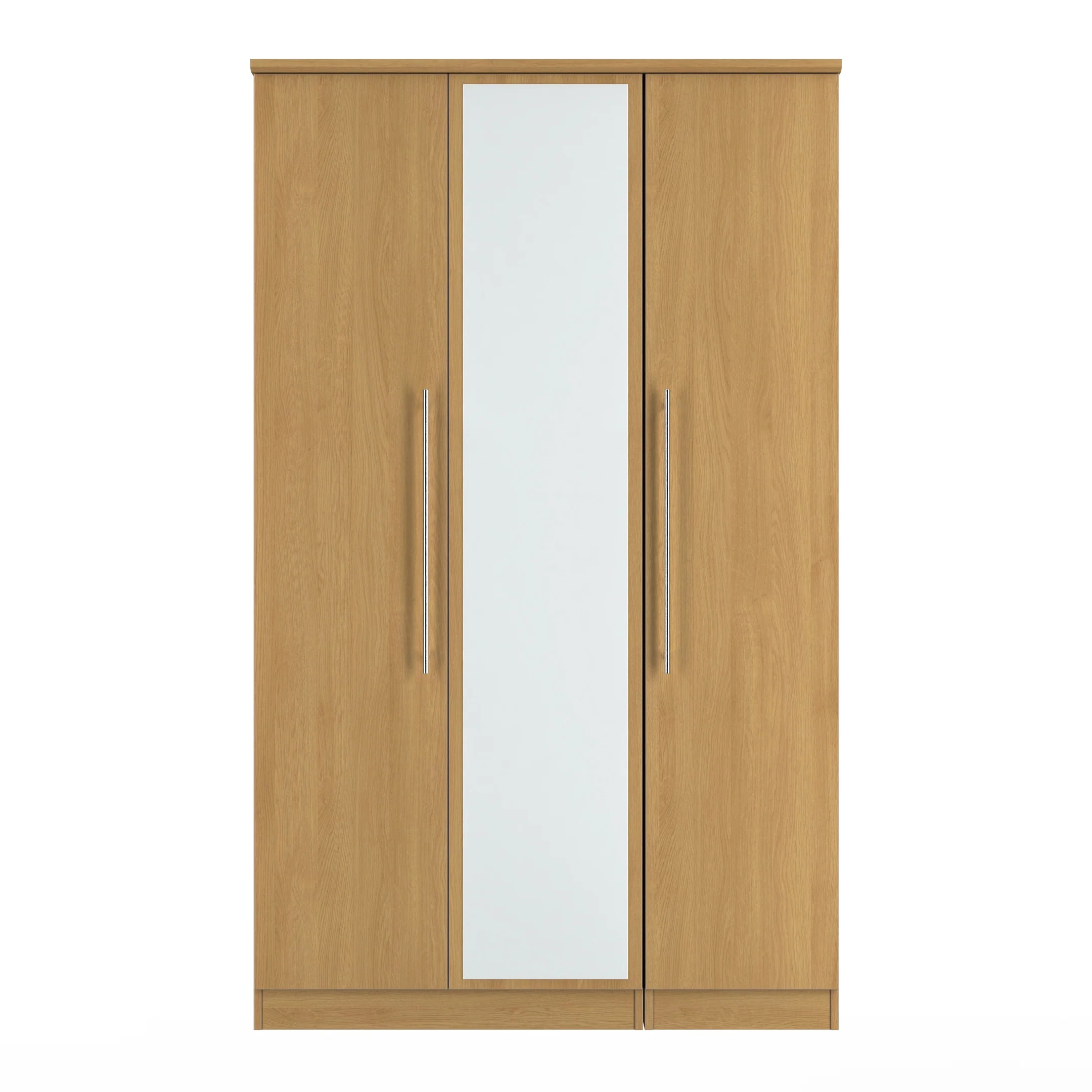 Sofia Ready Assembled Triple Mirror Wardrobe in Modern Oak - Image 2