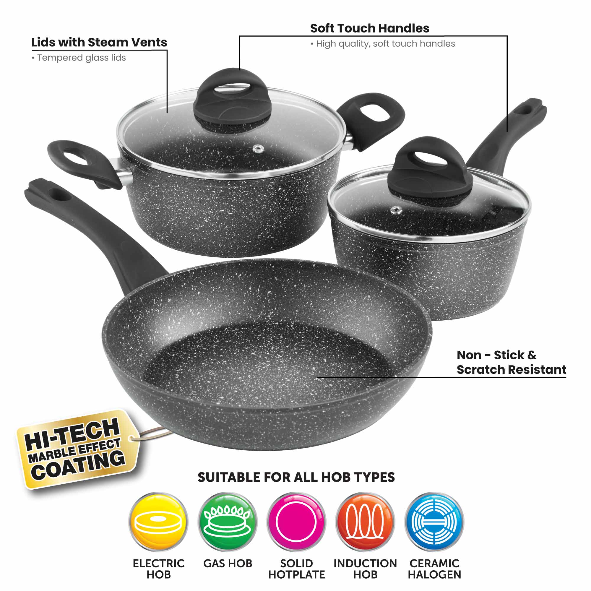 Sovereign Stone Pan Set Home Living Kitchen Frying Cooking Pans - Image 2
