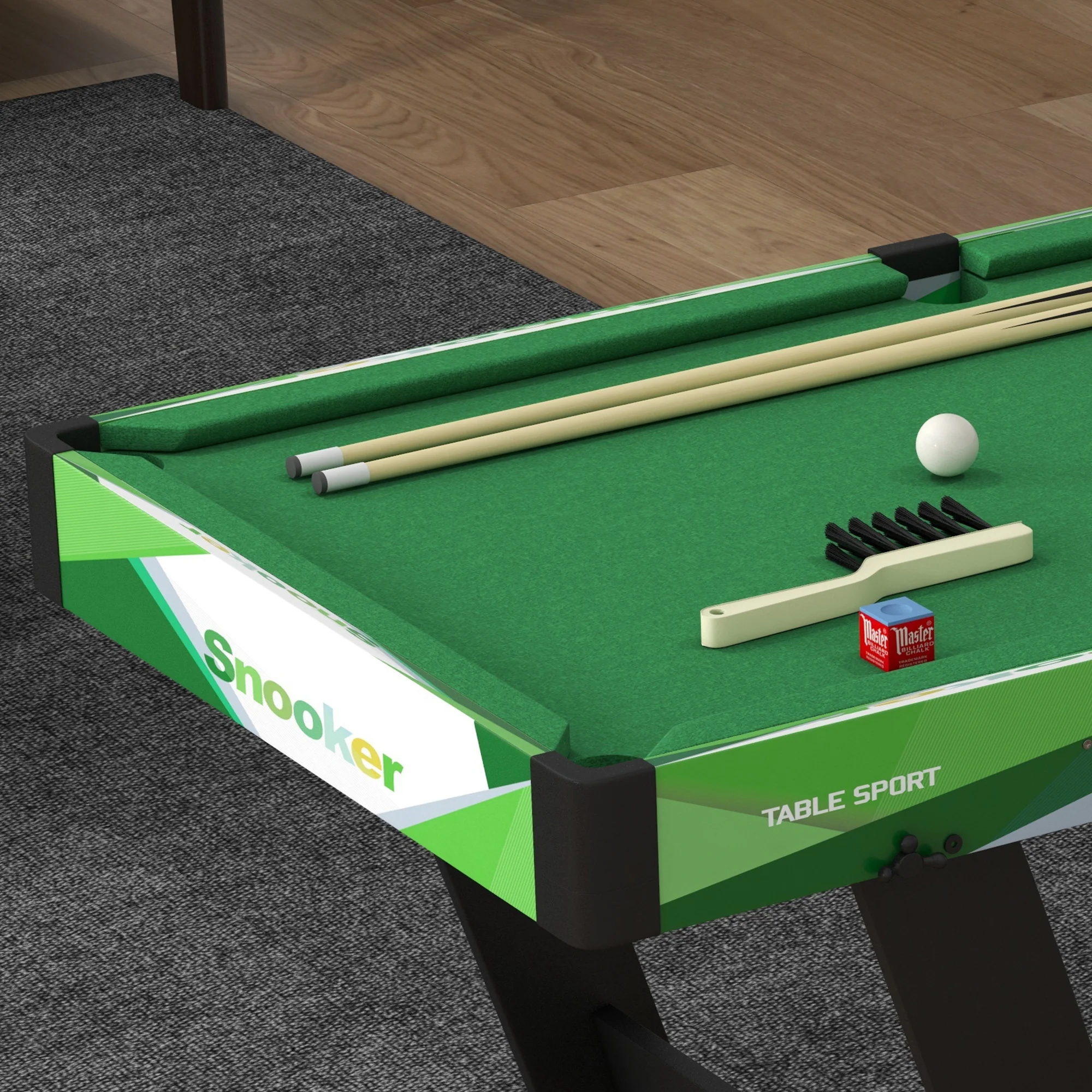 SPORTNOW 104cm Folding Pool Table with Cues, Balls, Chalk, Triangle, Brush - Image 7