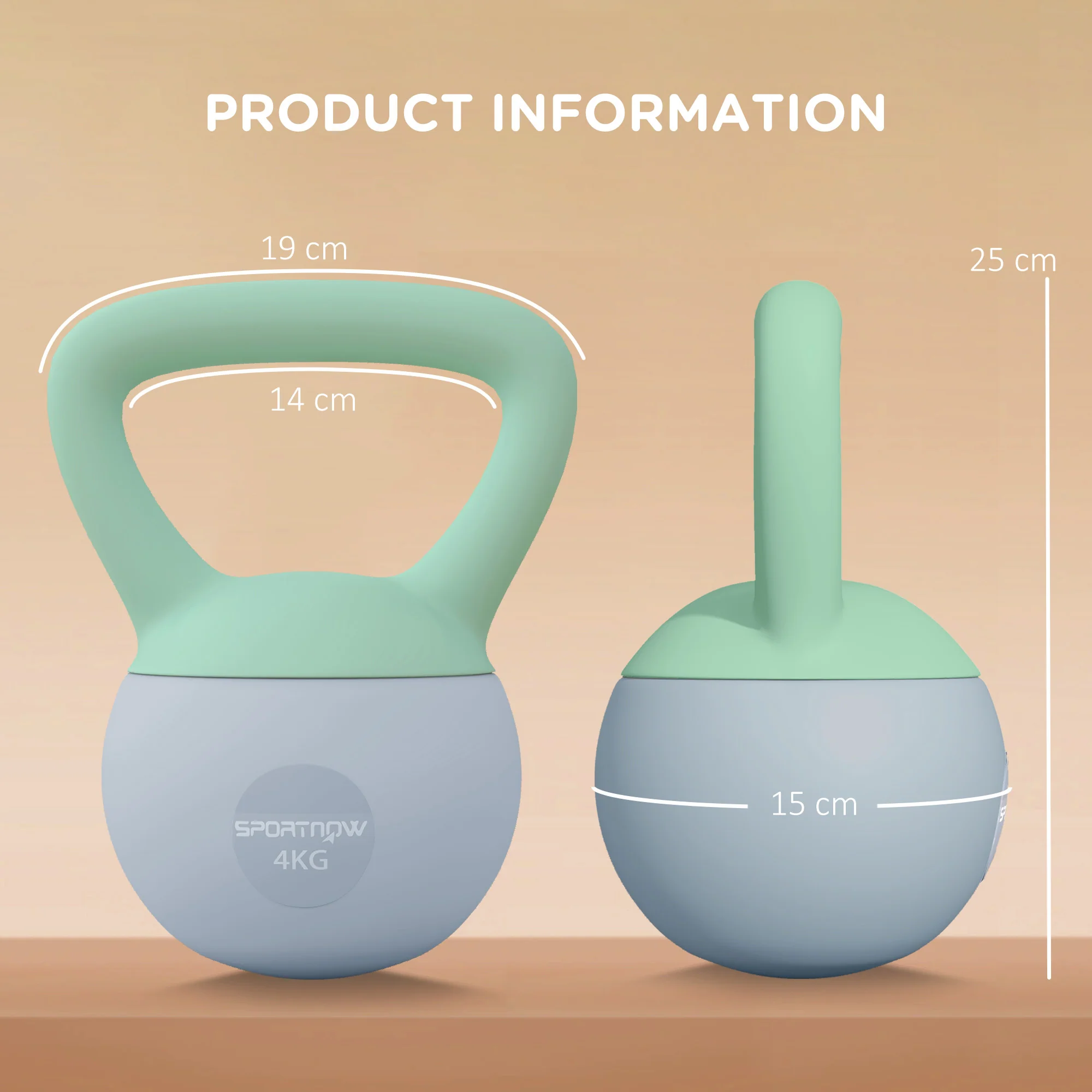 SPORTNOW 10KG Kettlebell With Soft Body And Non-Slip Handle, Grey And Green - Image 14