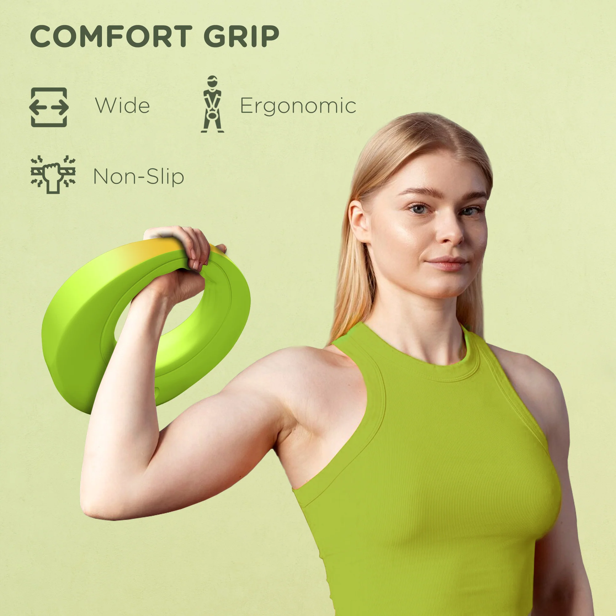 SPORTNOW Kettlebell For Weight Lifting/Strength Training - Grey 6kg/Green 8kg/Blue 10kg/Pink 12kg - Image 25