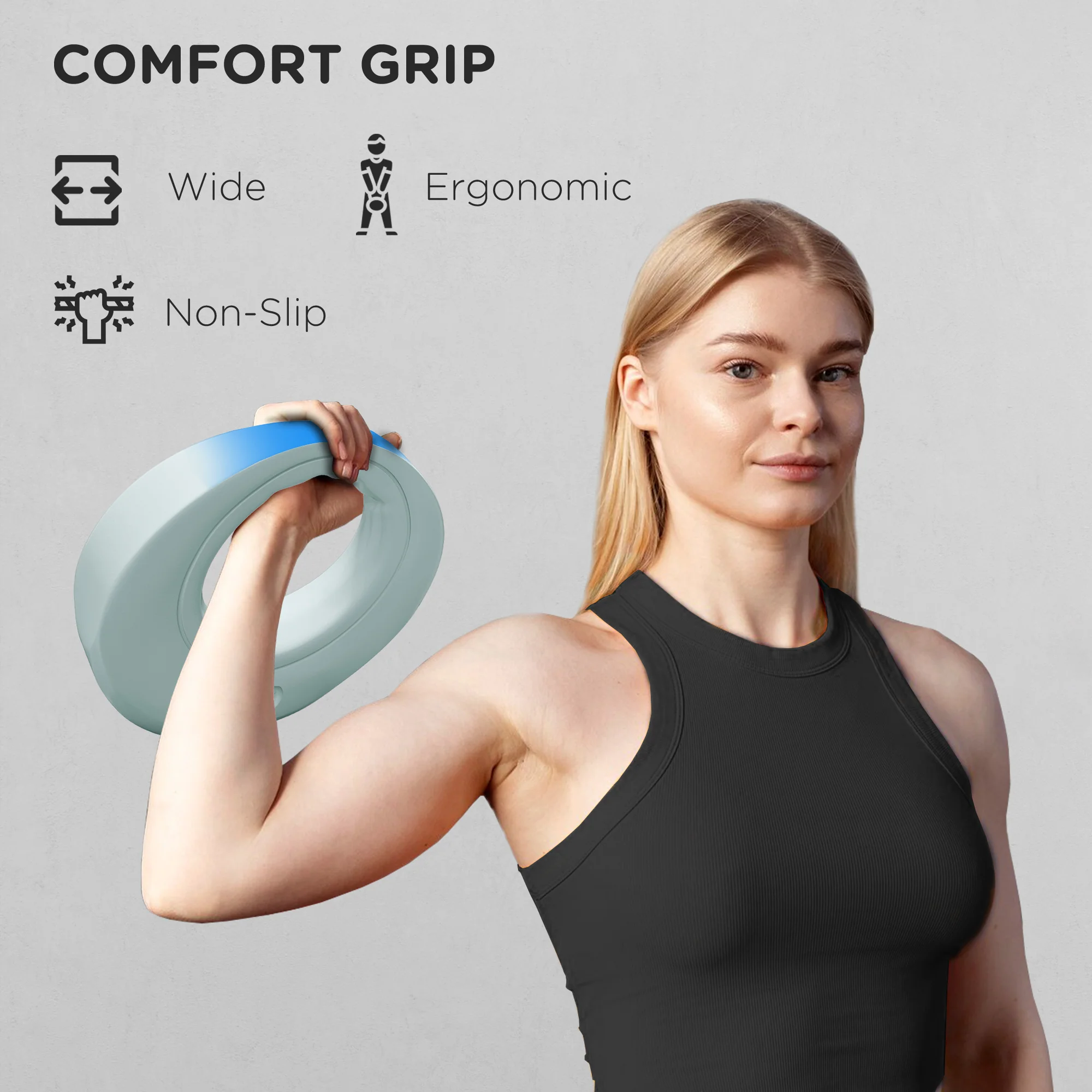 SPORTNOW Kettlebell For Weight Lifting/Strength Training - Grey 6kg/Green 8kg/Blue 10kg/Pink 12kg - Image 5