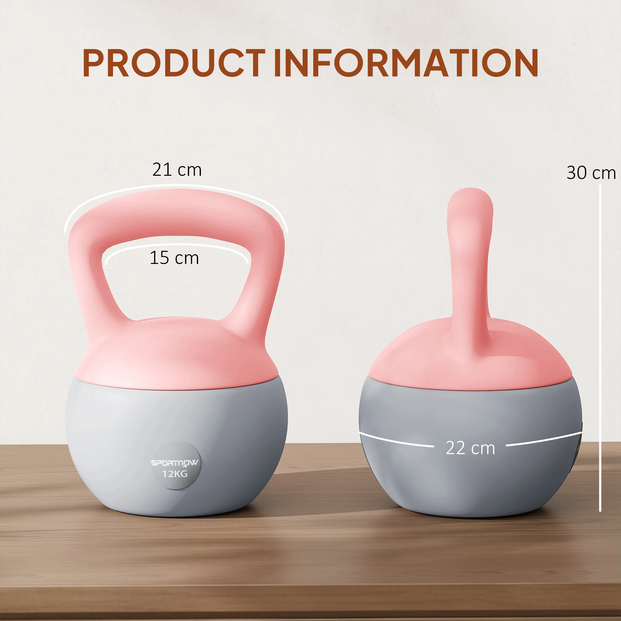 SPORTNOW 12KG Kettlebell With Soft Body And Non-Slip Handle - Image 14