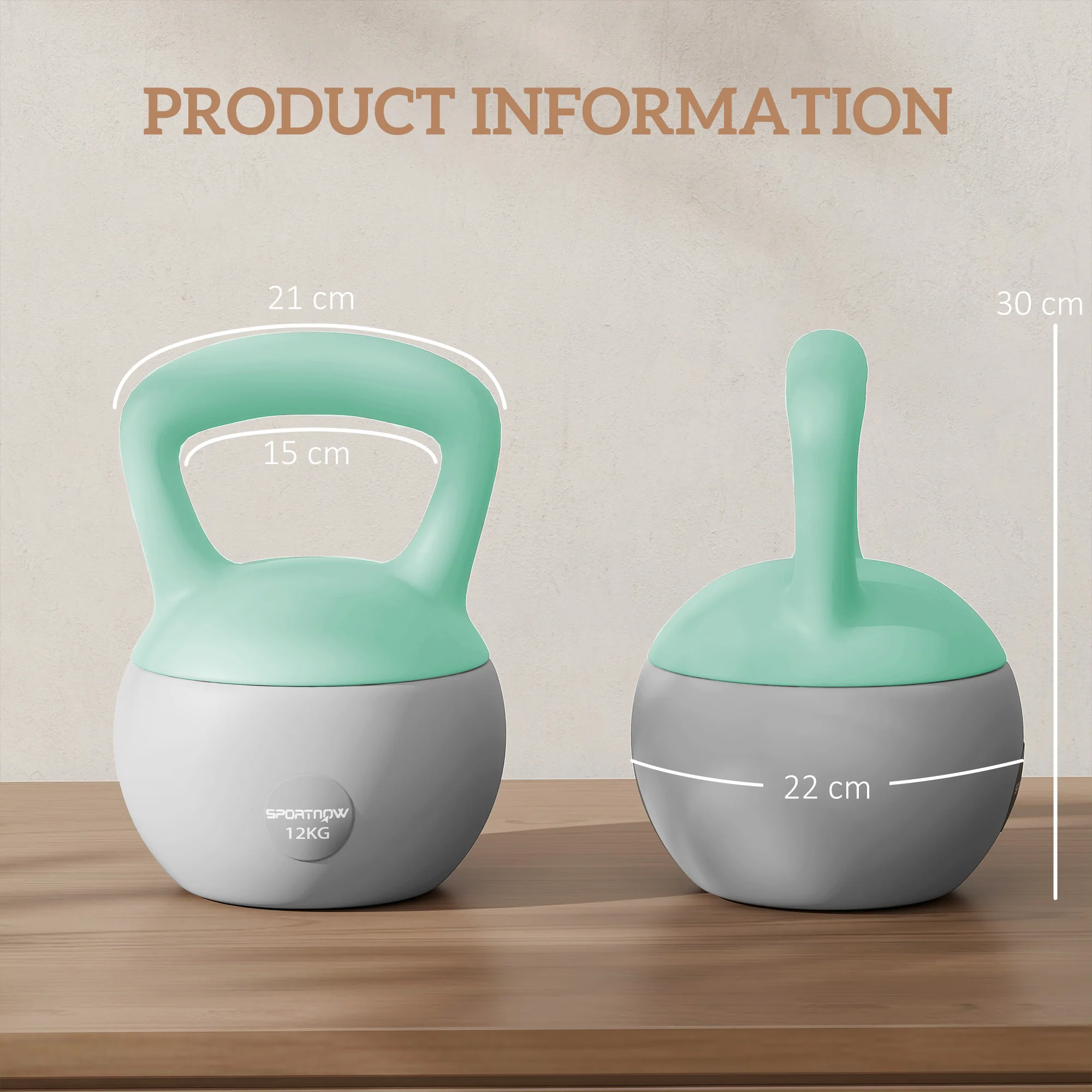 SPORTNOW 12KG Kettlebell With Soft Body And Non-Slip Handle - Image 5