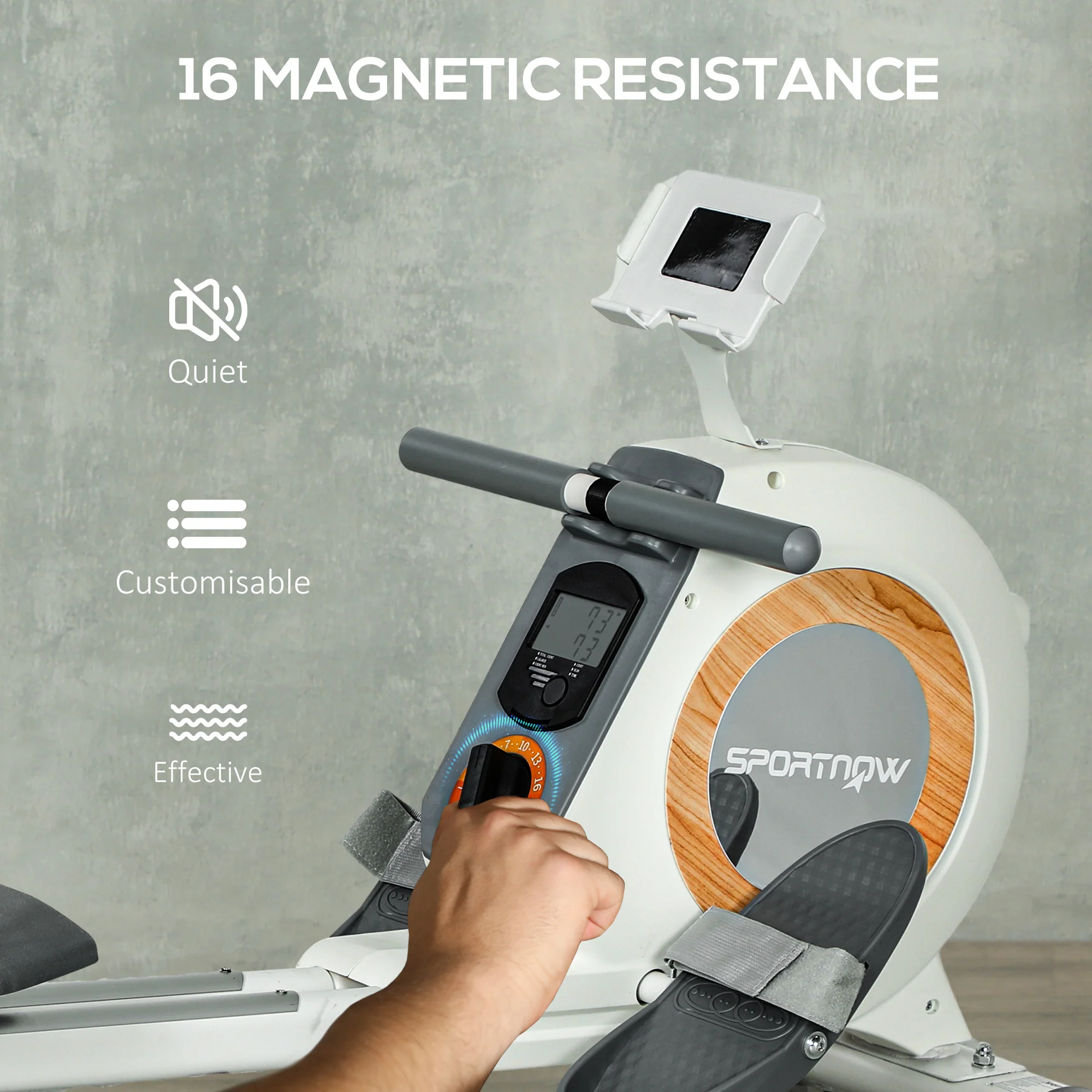 SPORTNOW 16-Level Magnetic Rowing Machine W/ LCD Monitor - Image 12