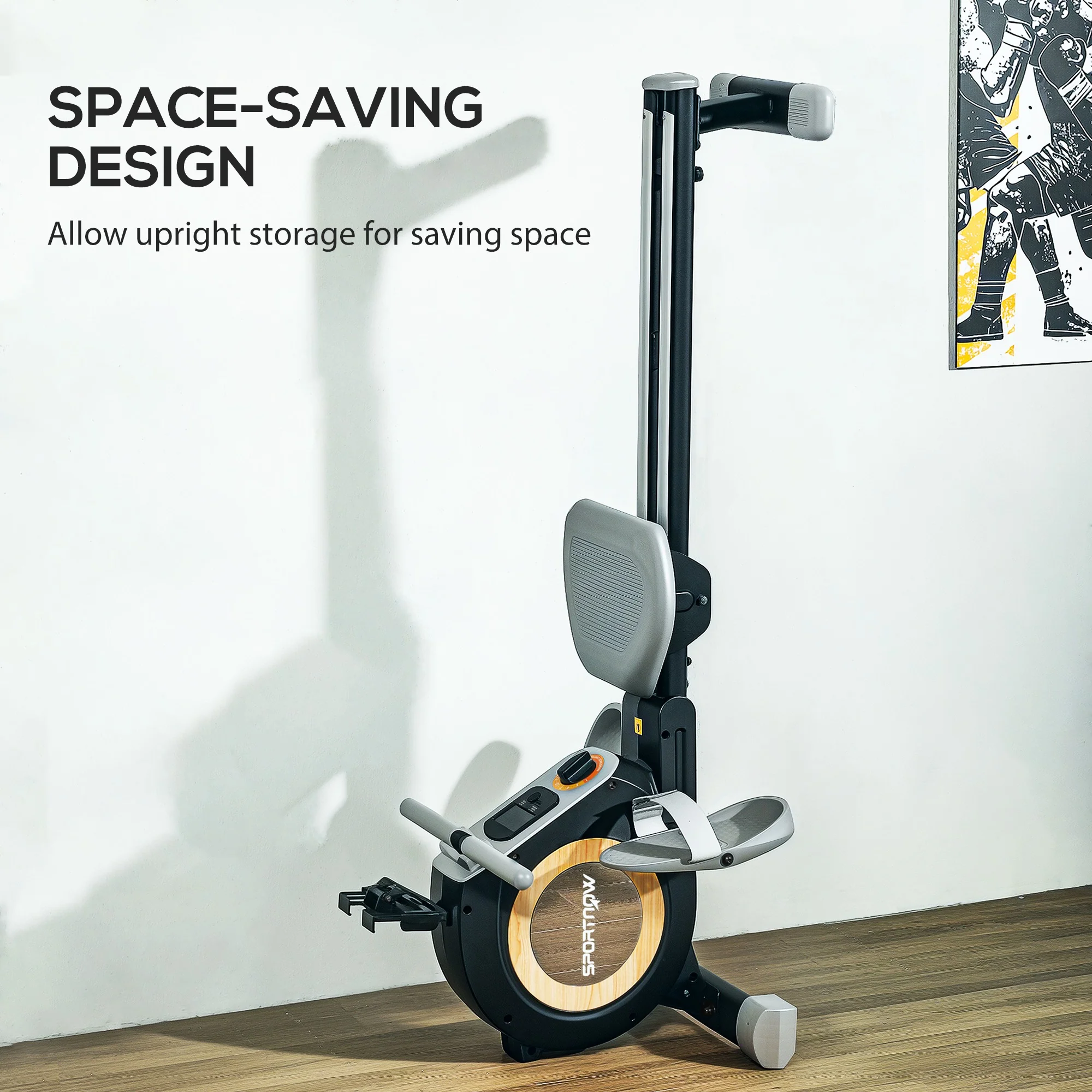 SPORTNOW 16-Level Magnetic Rowing Machine W/ LCD Monitor - Image 4