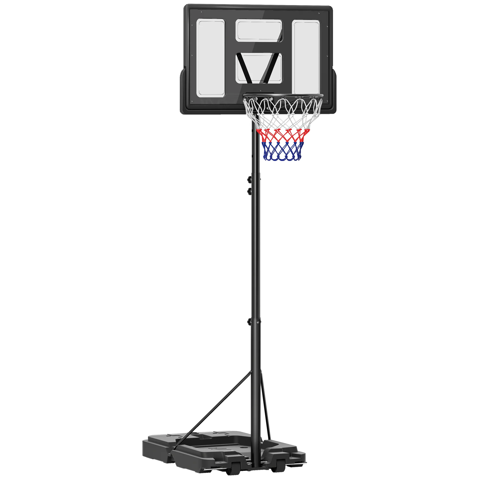 SPORTNOW 2.3-3.05m Basketball Hoop and Stand with Weighted Base and Wheels