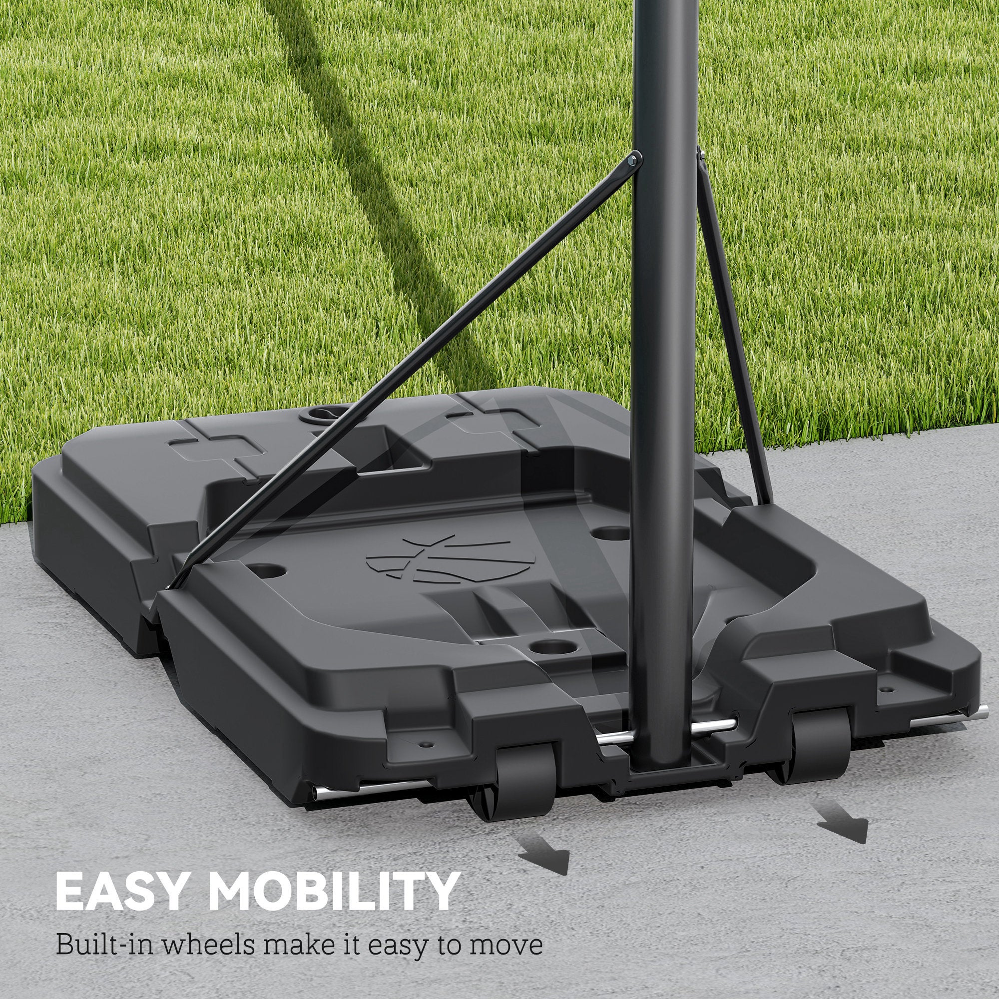 SPORTNOW 2.3-3.05m Basketball Hoop and Stand with Weighted Base and Wheels - Image 7