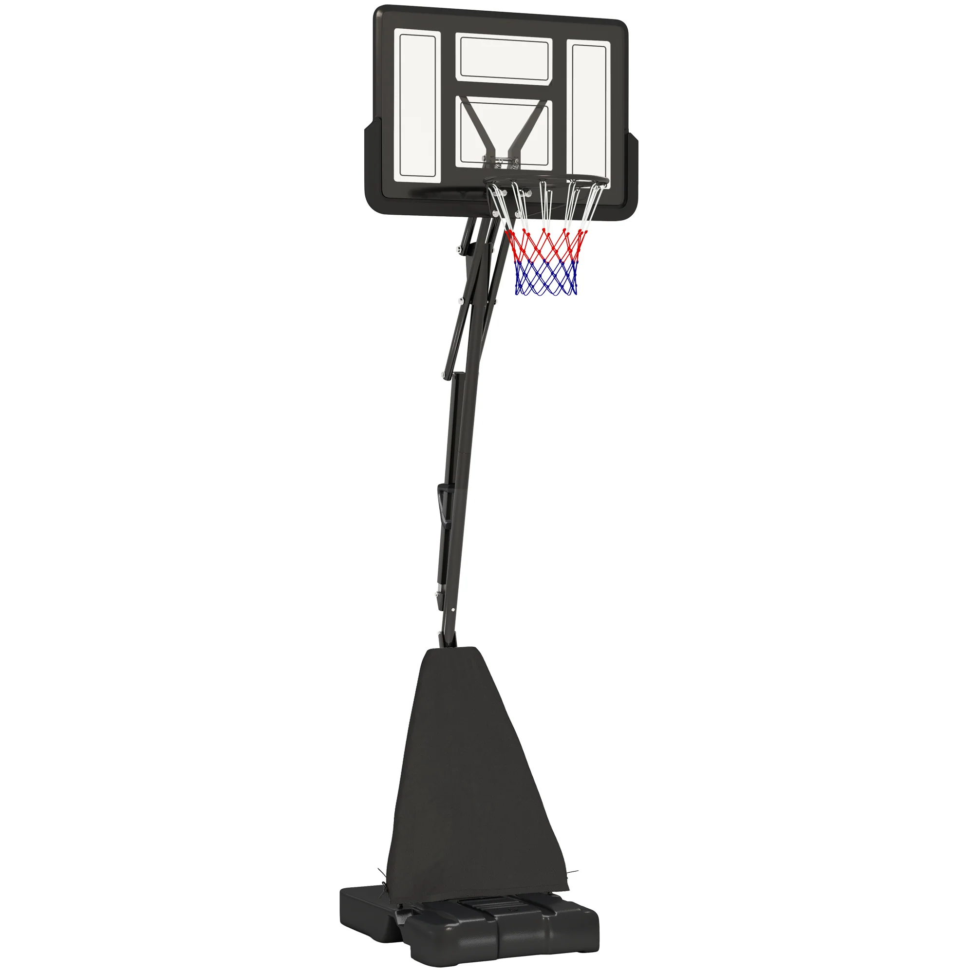 SPORTNOW 2.45-3.05m Portable Basketball Hoop And Stand With Wheels - Red/Black - Image 10