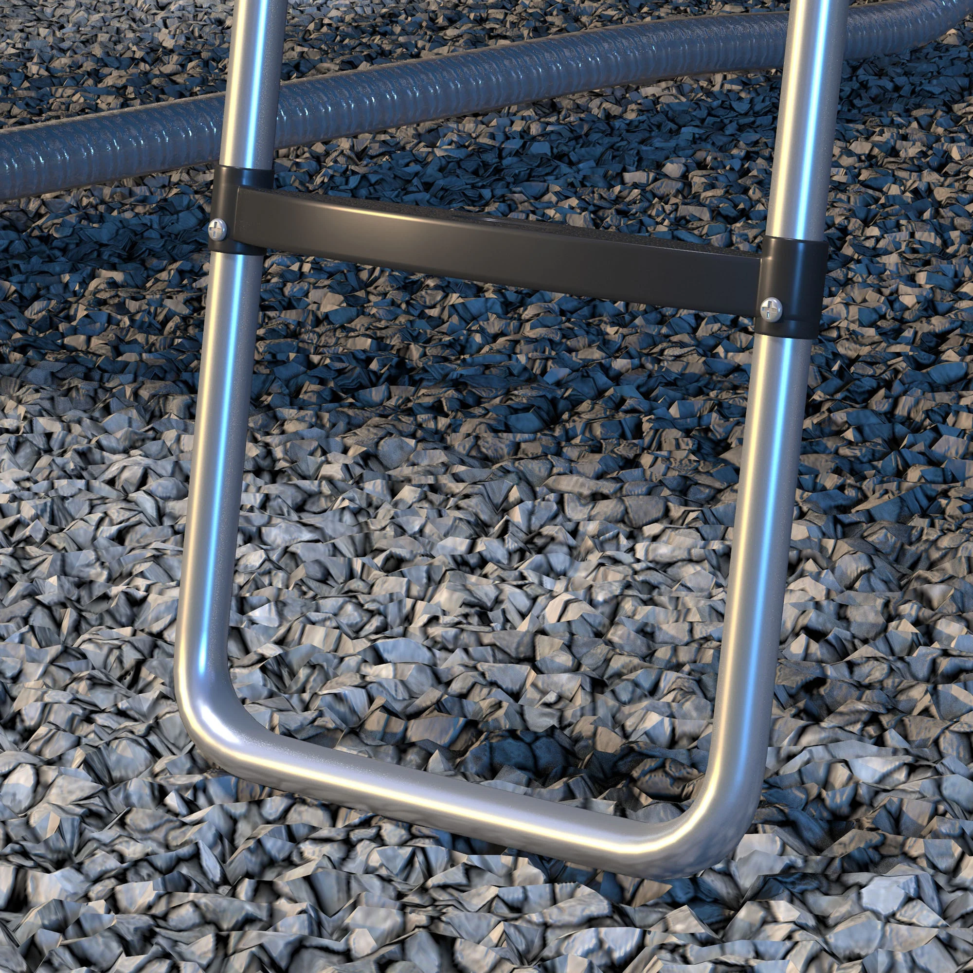 SPORTNOW 2 Steps/3 Steps Galvanised Steel Trampoline Ladder Climbing - Image 9
