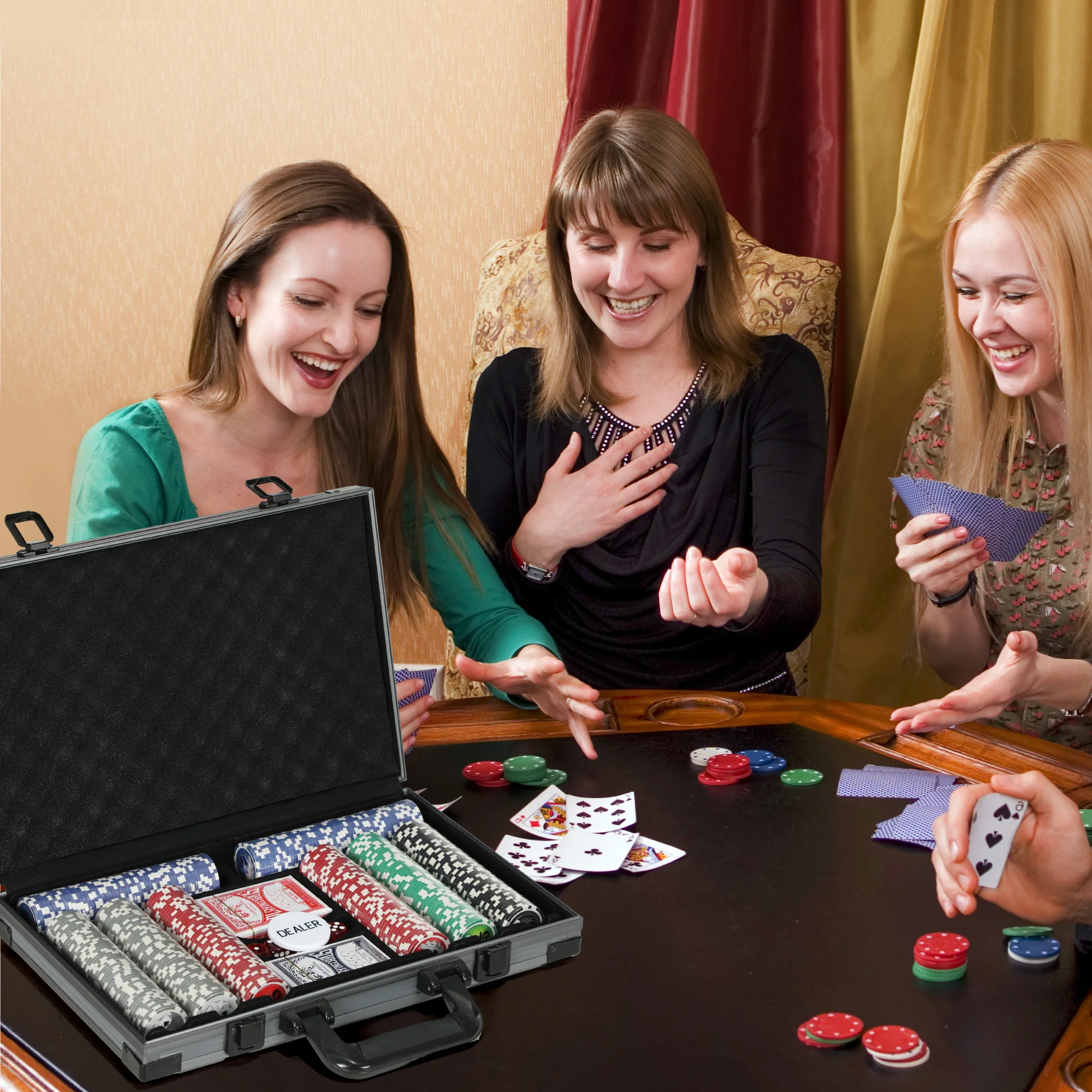 SPORTNOW 400-Piece Poker Chips Set, Texas Holdem Poker Set with Case, Mat - Image 8