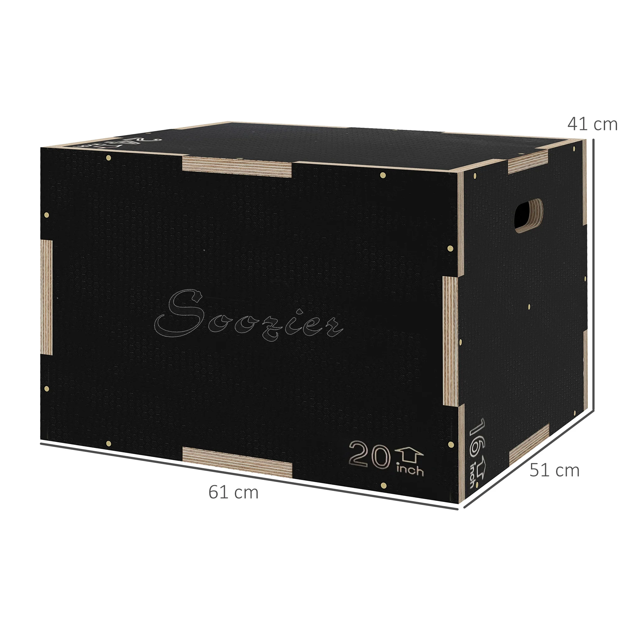 SPORTNOW 41/51/61cm Pylometric Jump Box, Wooden Pylo Box for Home Gym - Image 5